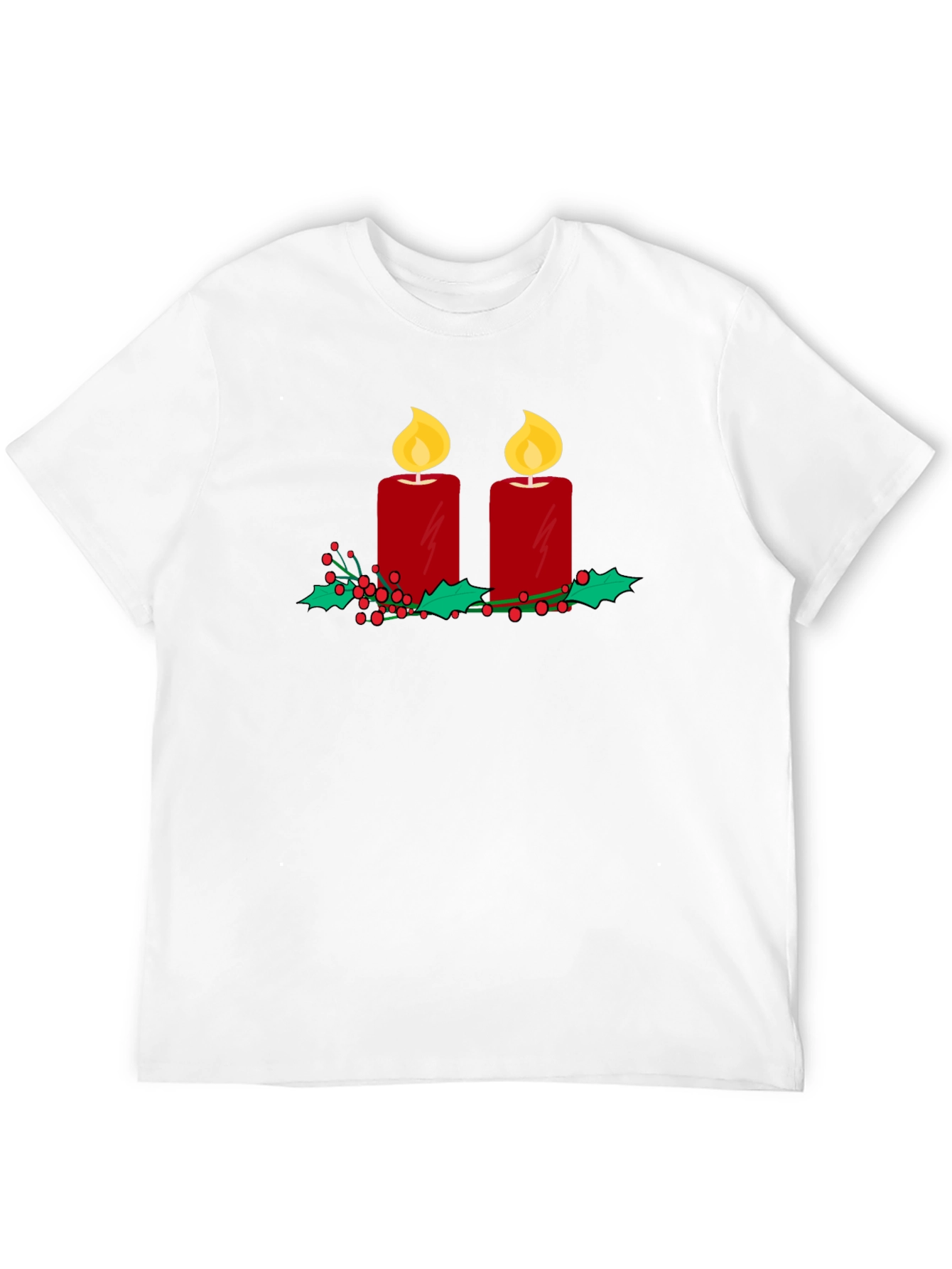 Festive Candles Graphic Tee - Holiday Style
