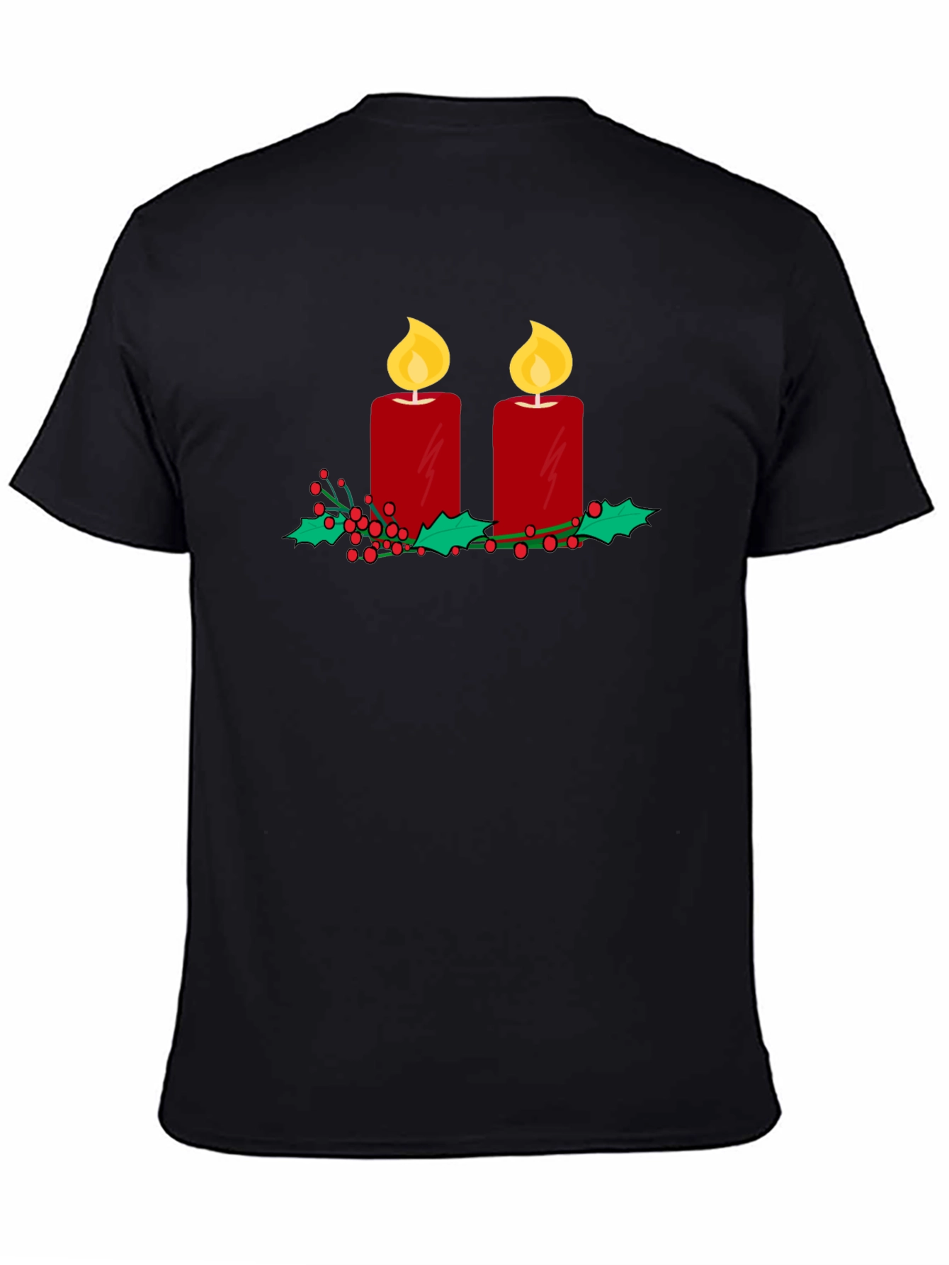 Festive Candles Graphic Tee - Holiday Style