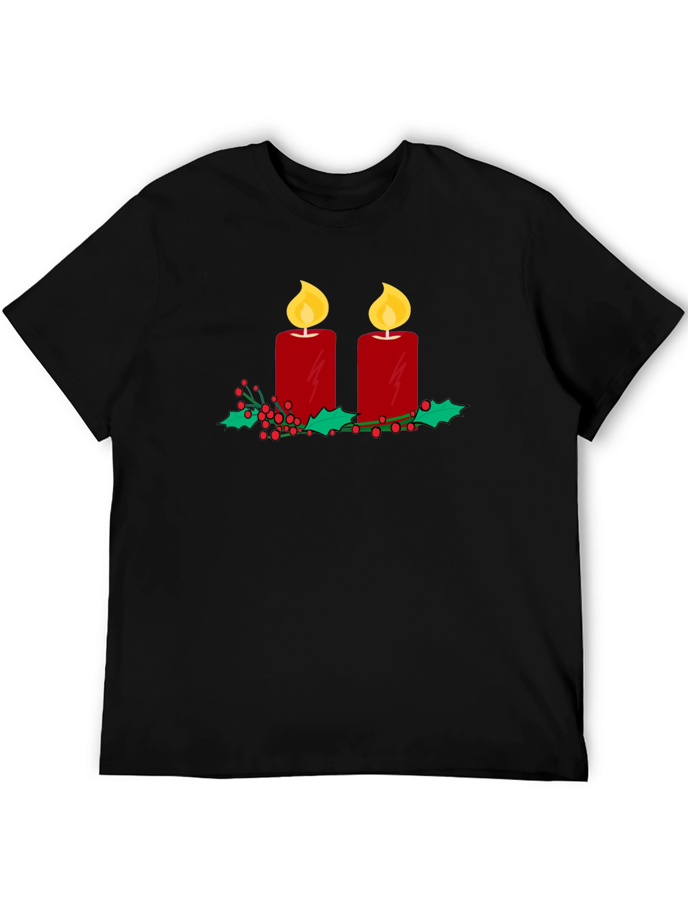 Festive Candles Graphic Tee - Holiday Style