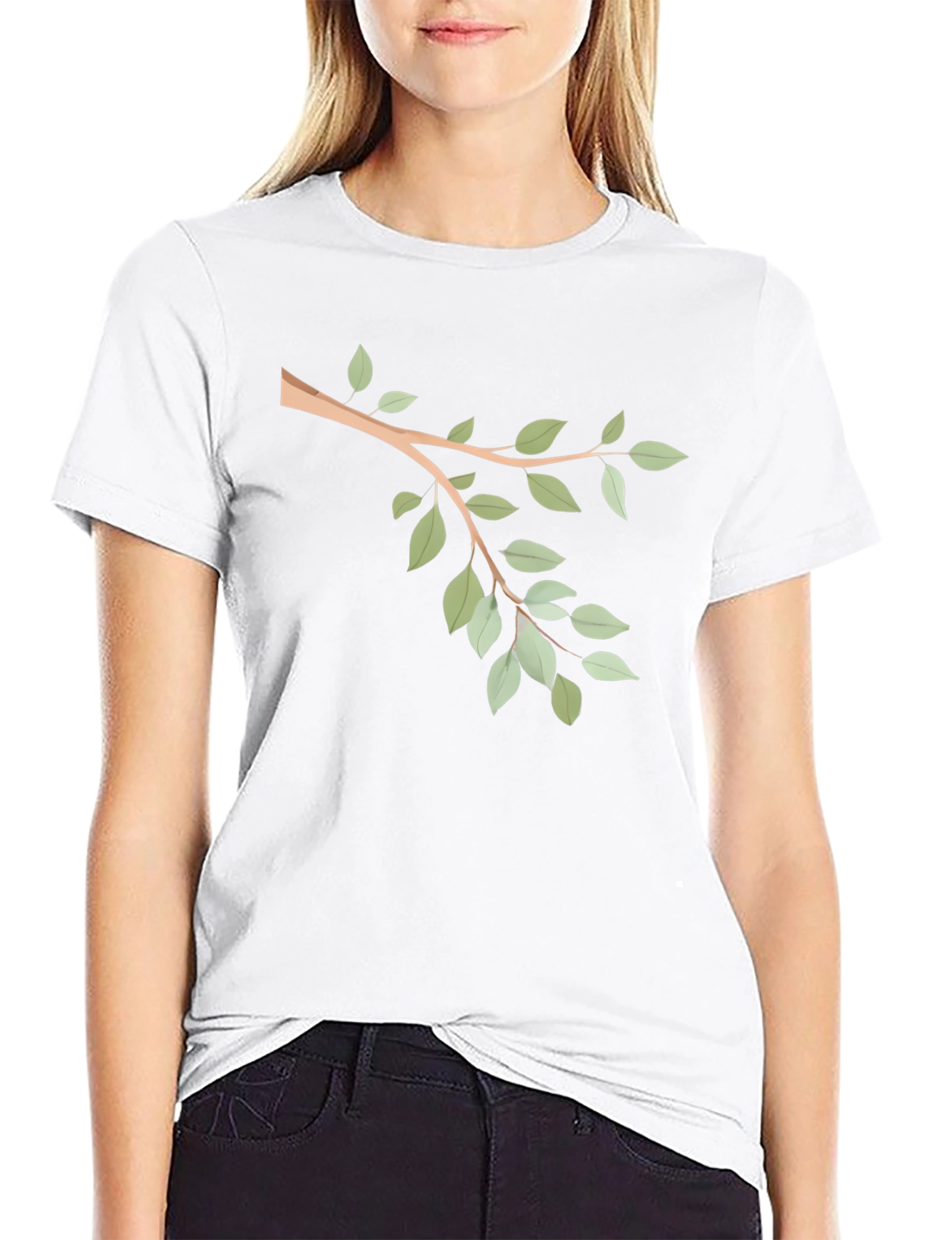 Nature Branch Graphic Tee - Casual Black T-Shirt