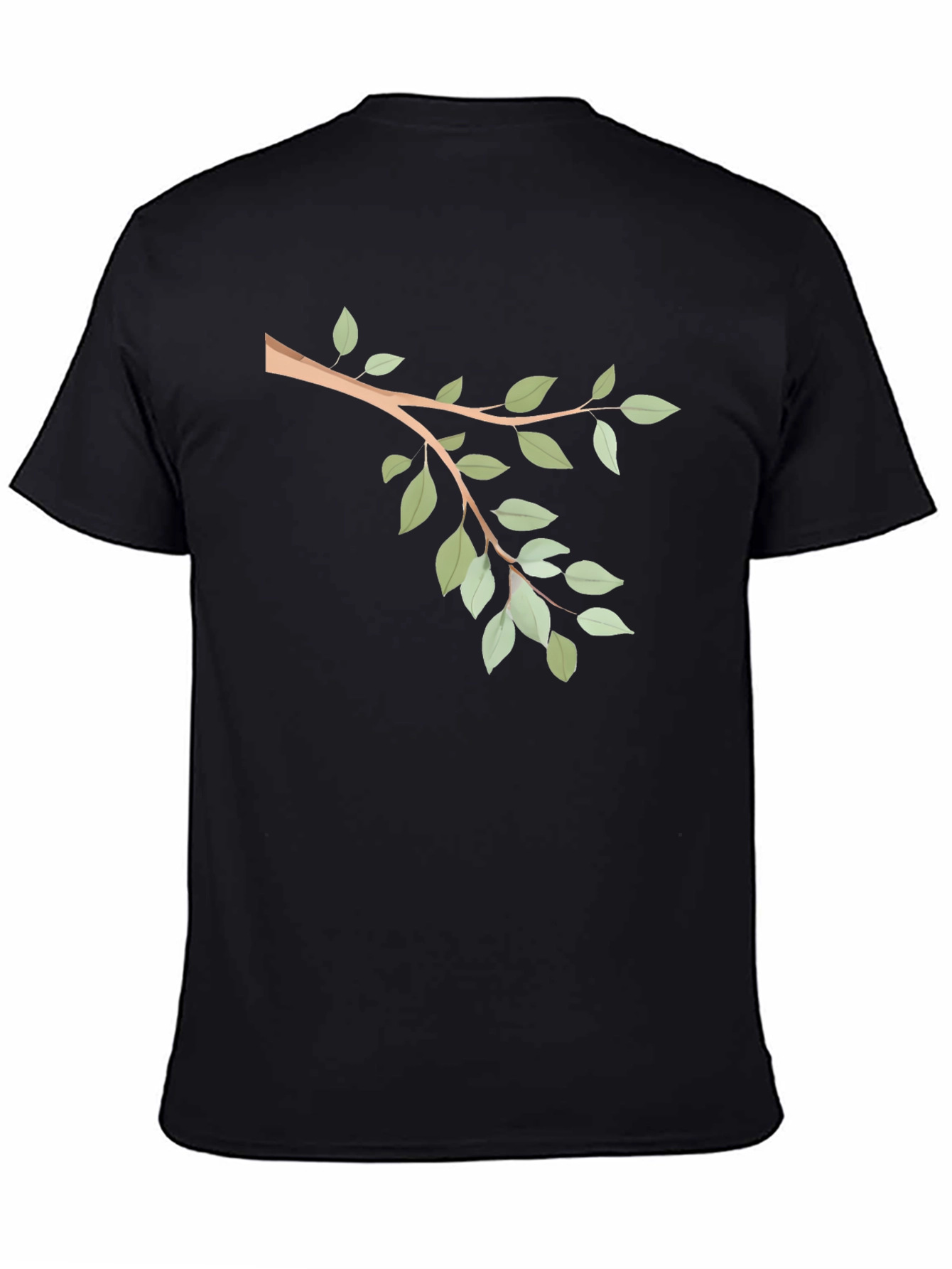 Nature Branch Graphic Tee - Casual Black T-Shirt