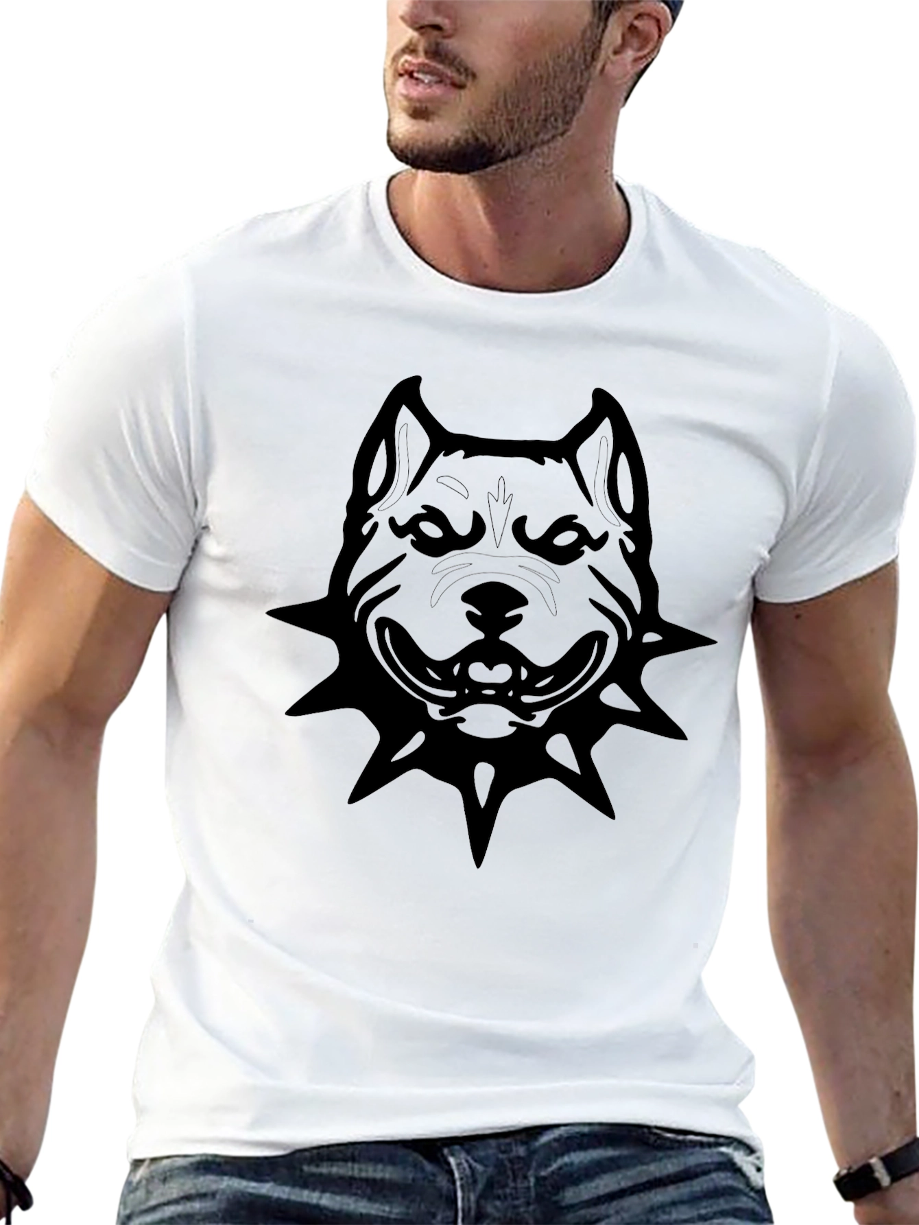 Mens Black Pitbull Graphic T-Shirt