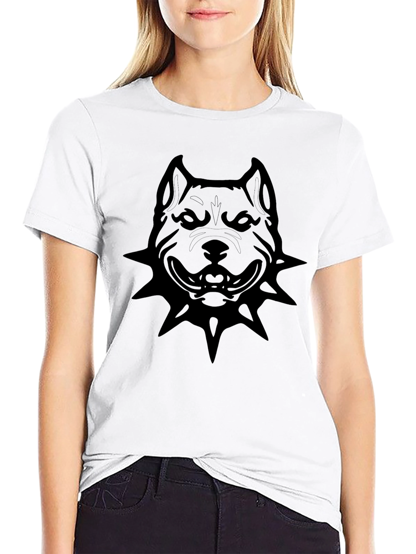 Mens Black Pitbull Graphic T-Shirt