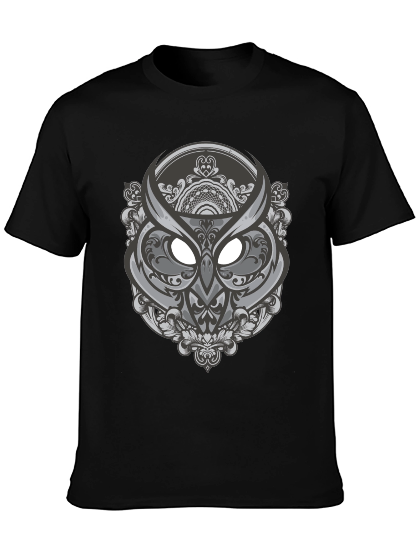 Owl Mandala Graphic Tee - Black