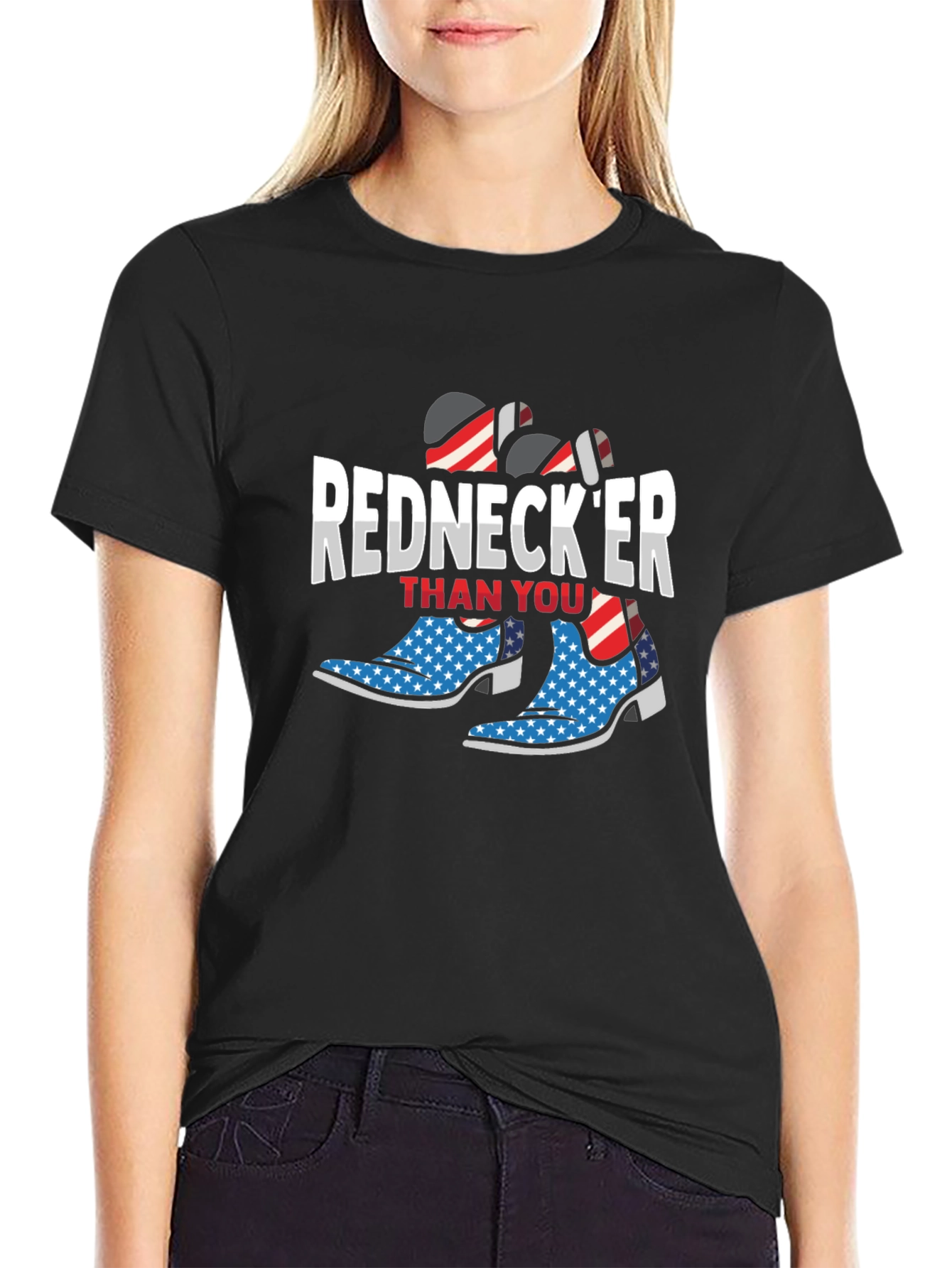 Rednecker Than You T-Shirt - Patriotic Cowboy Boots
