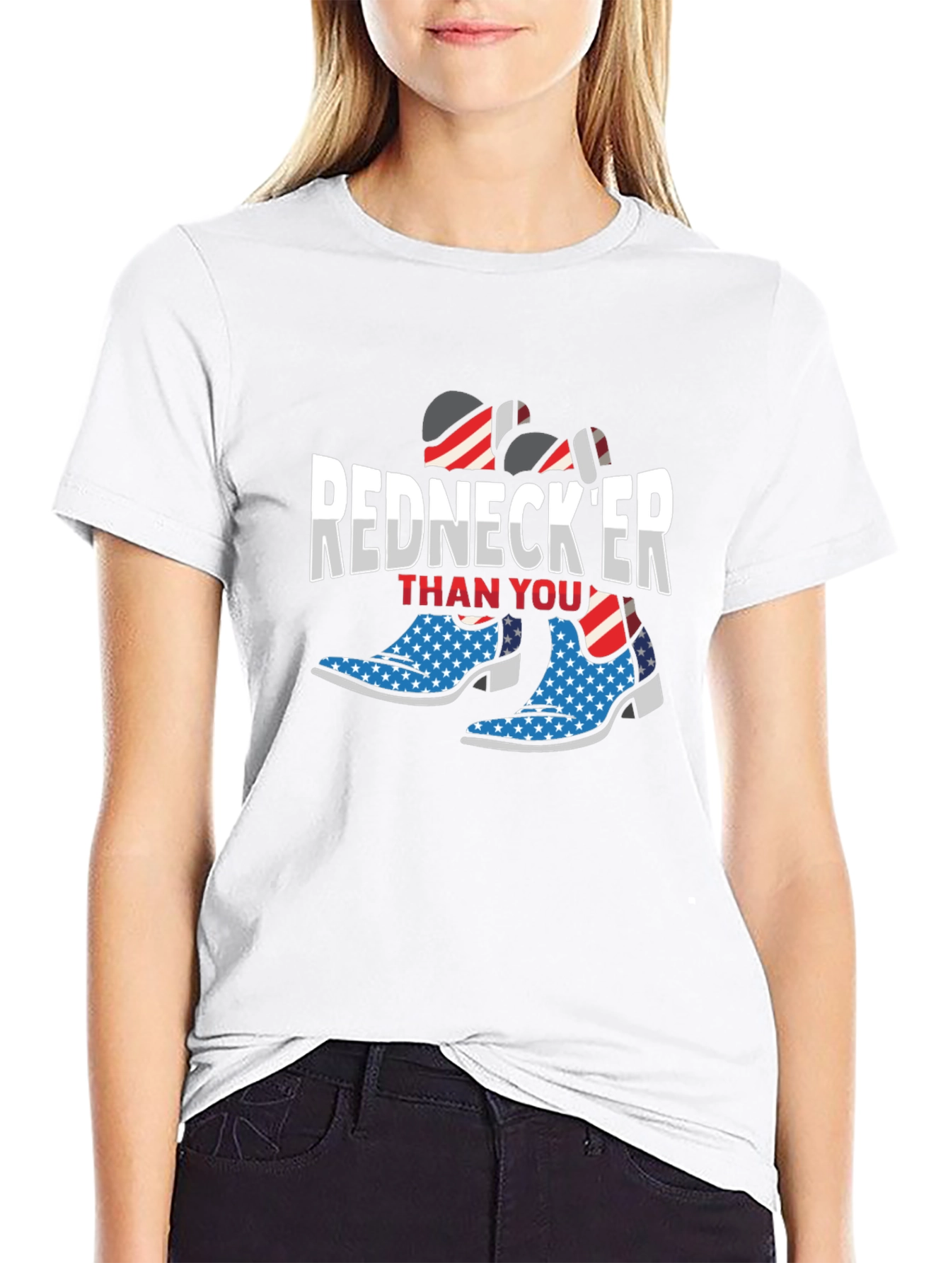 Rednecker Than You T-Shirt - Patriotic Cowboy Boots
