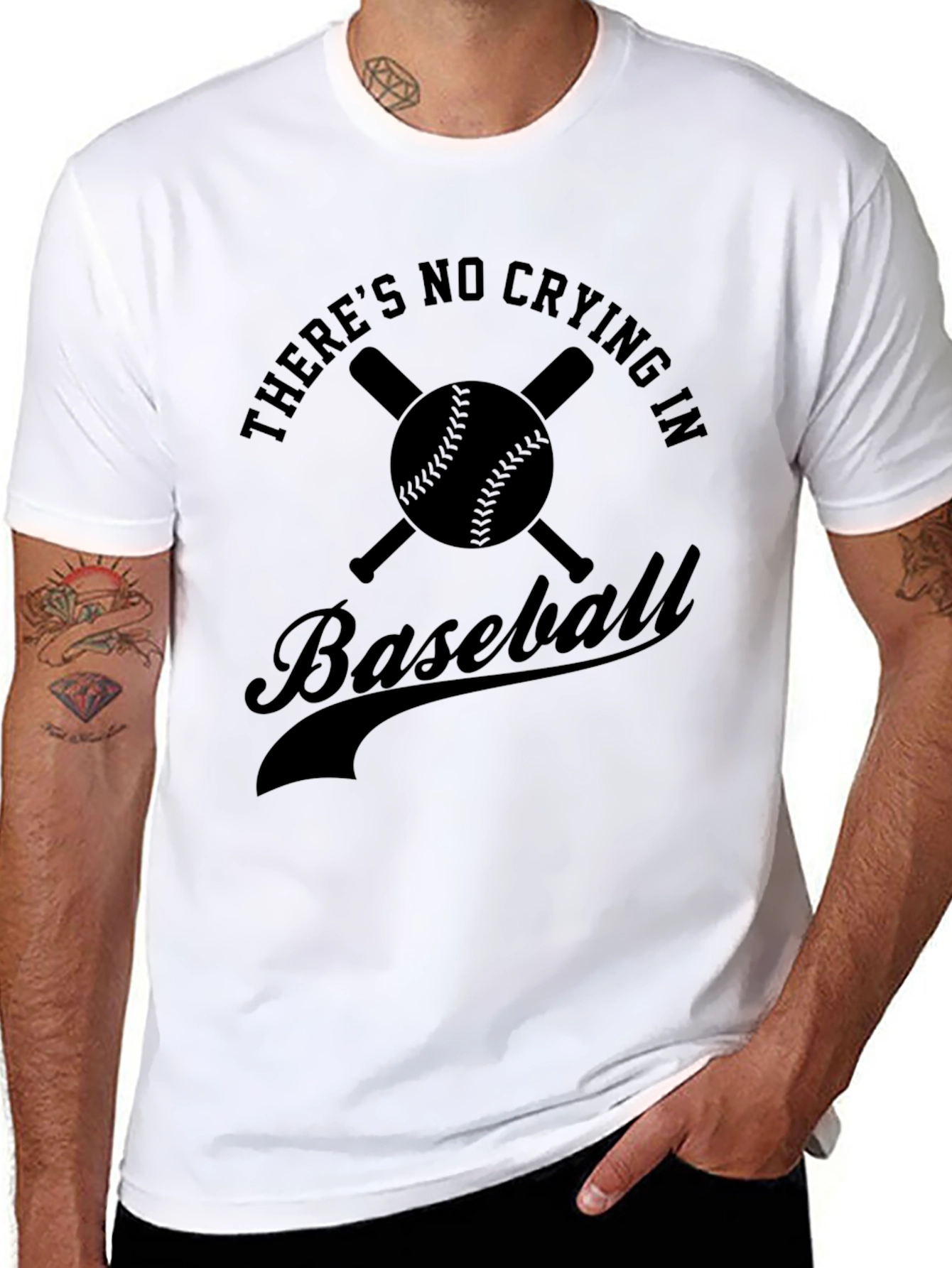 Theres No Crying In Baseball Black T-Shirt