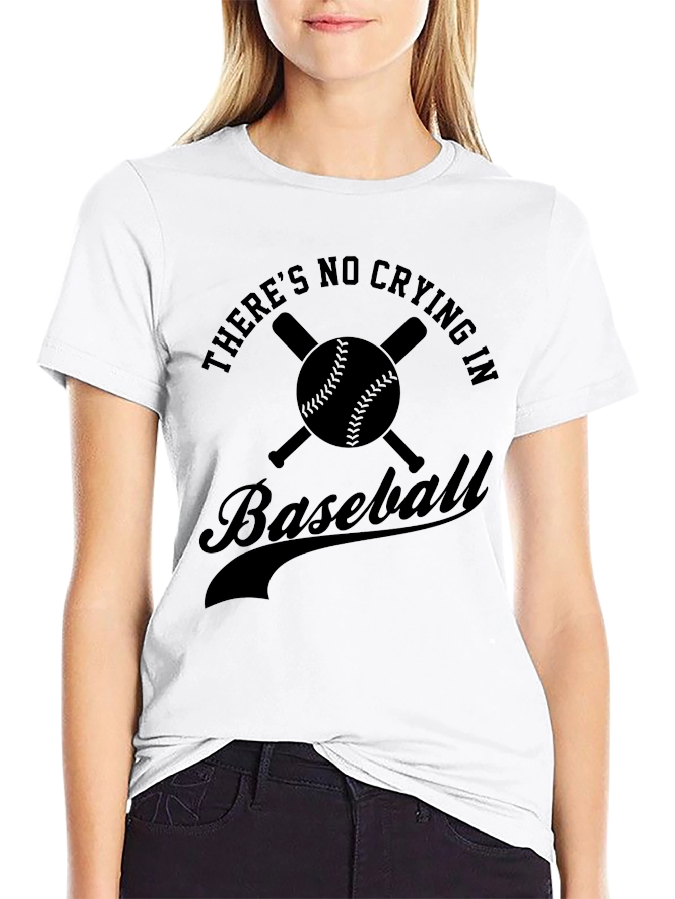 Theres No Crying In Baseball Black T-Shirt