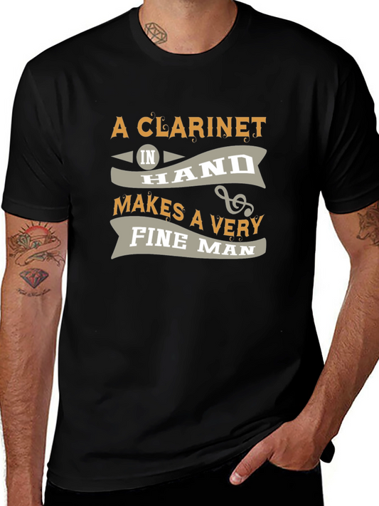 Clarinet Fine Man Black Graphic T-Shirt