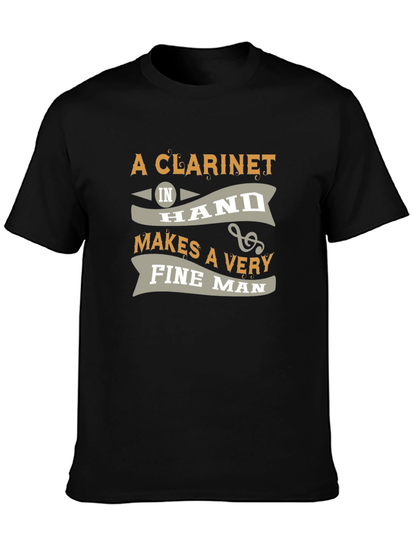 Clarinet Fine Man Black Graphic T-Shirt