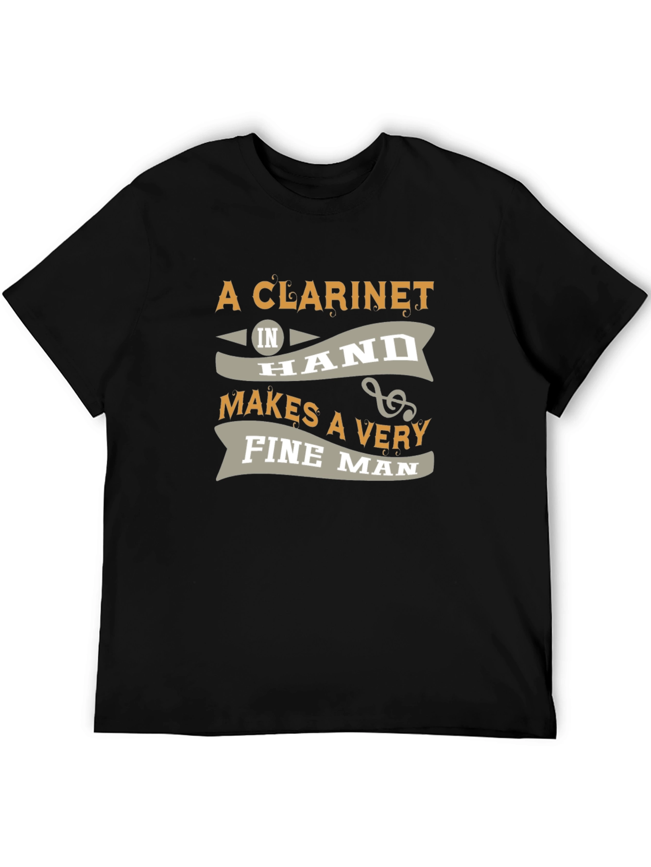Clarinet Fine Man Black Graphic T-Shirt