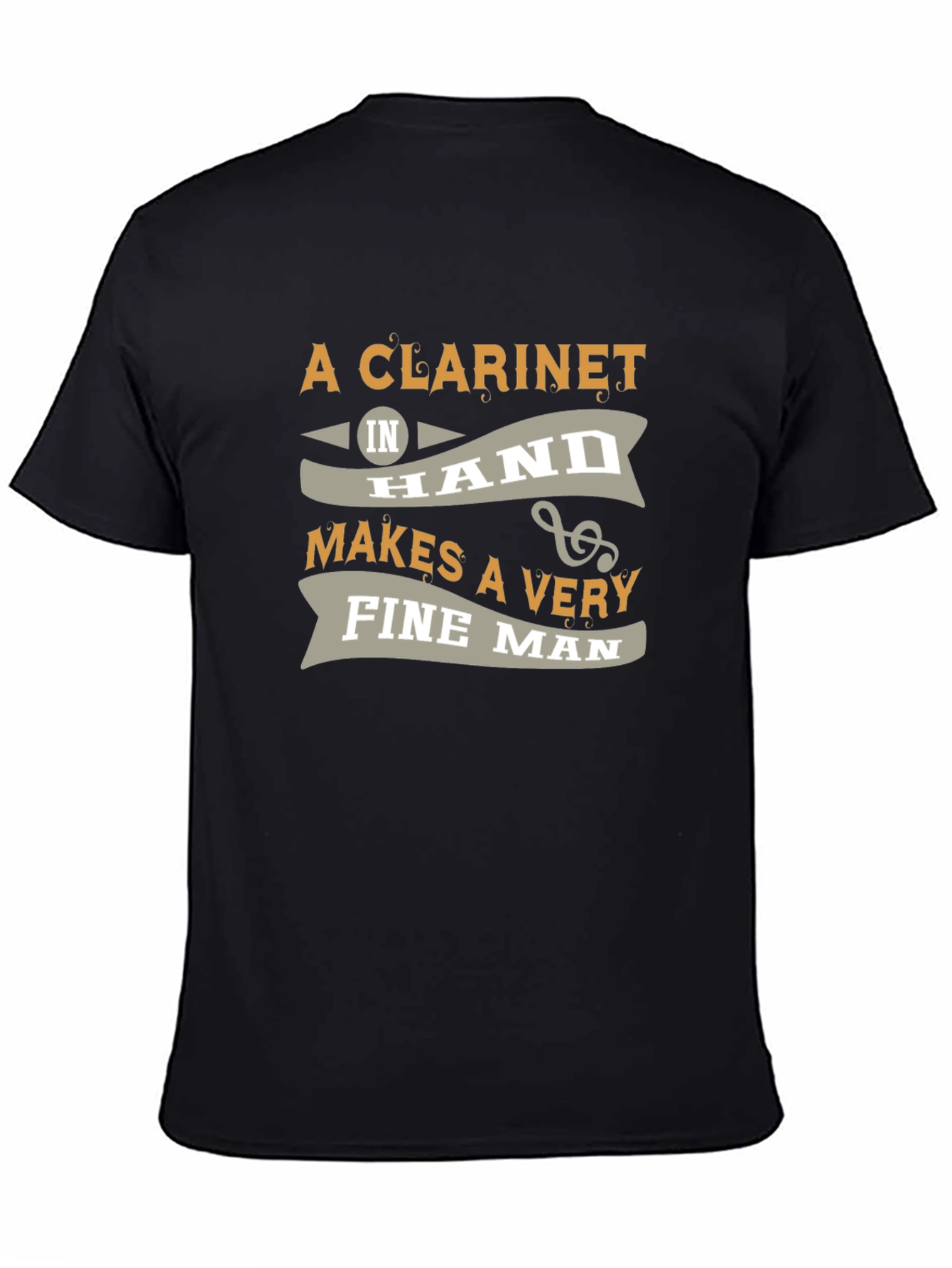 Clarinet Fine Man Black Graphic T-Shirt