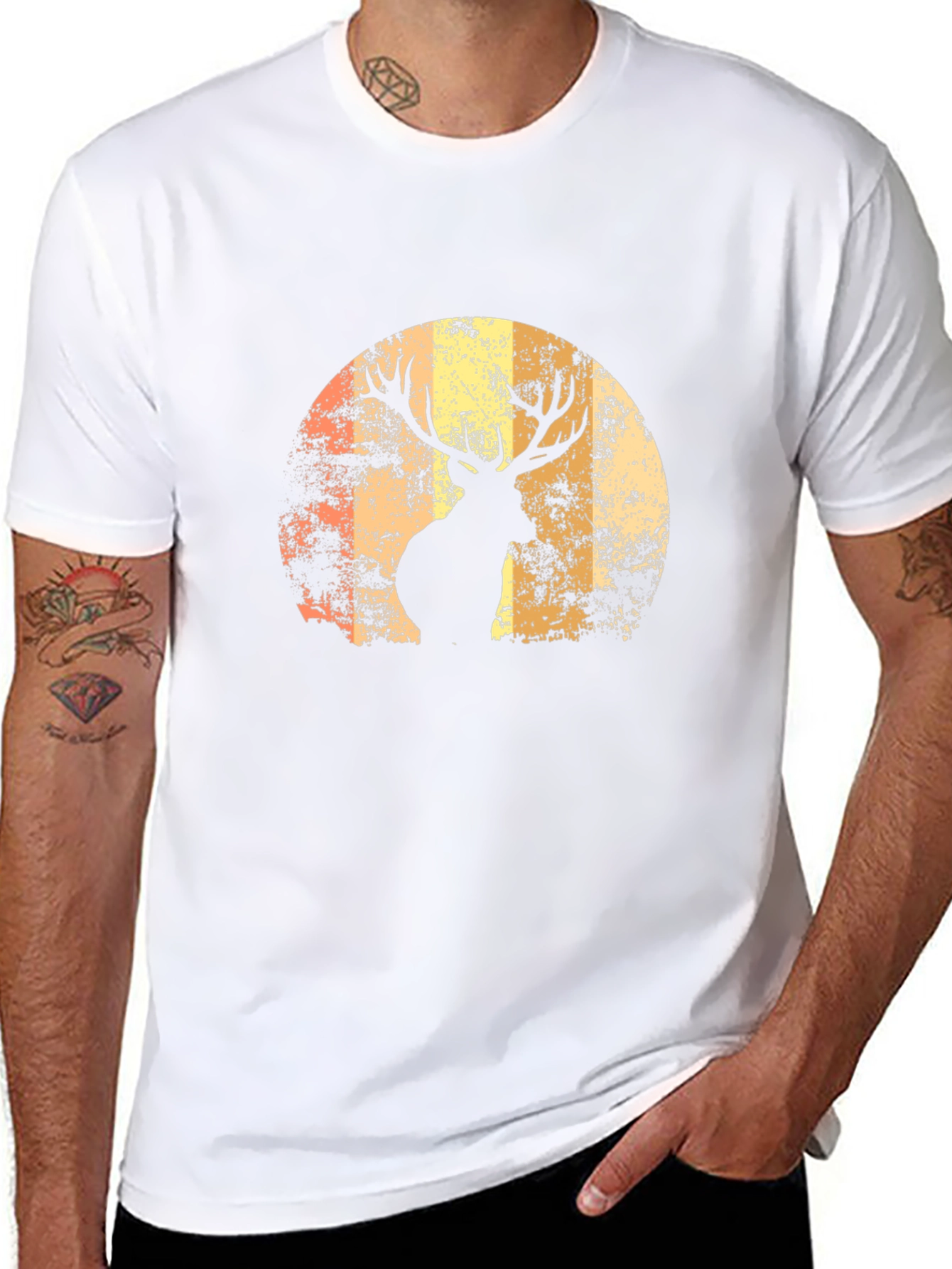 Deer Silhouette Graphic Tee - Mens Black T-Shirt