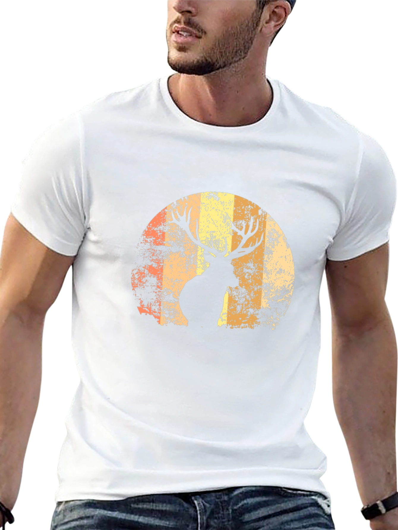 Deer Silhouette Graphic Tee - Mens Black T-Shirt