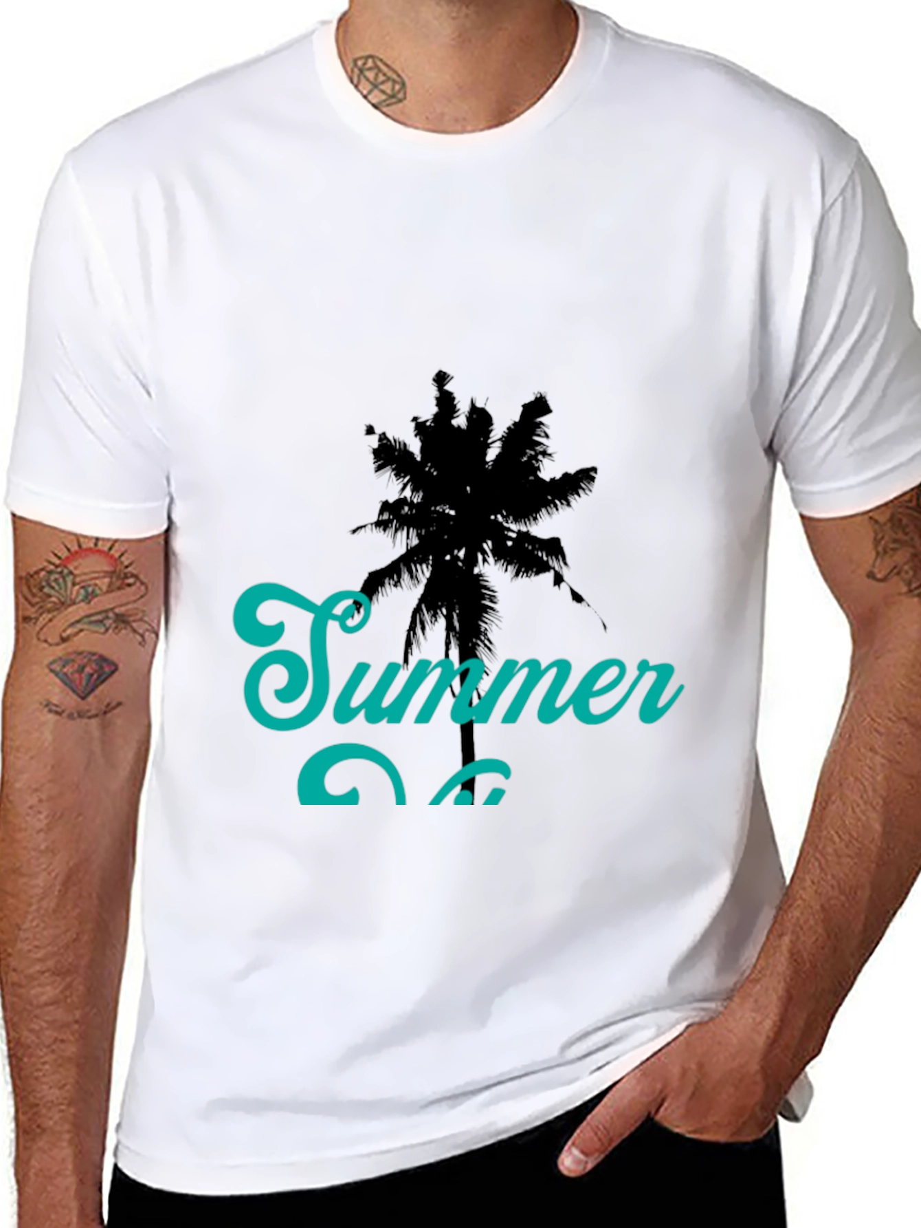 Summer Vibes Black Graphic Tee