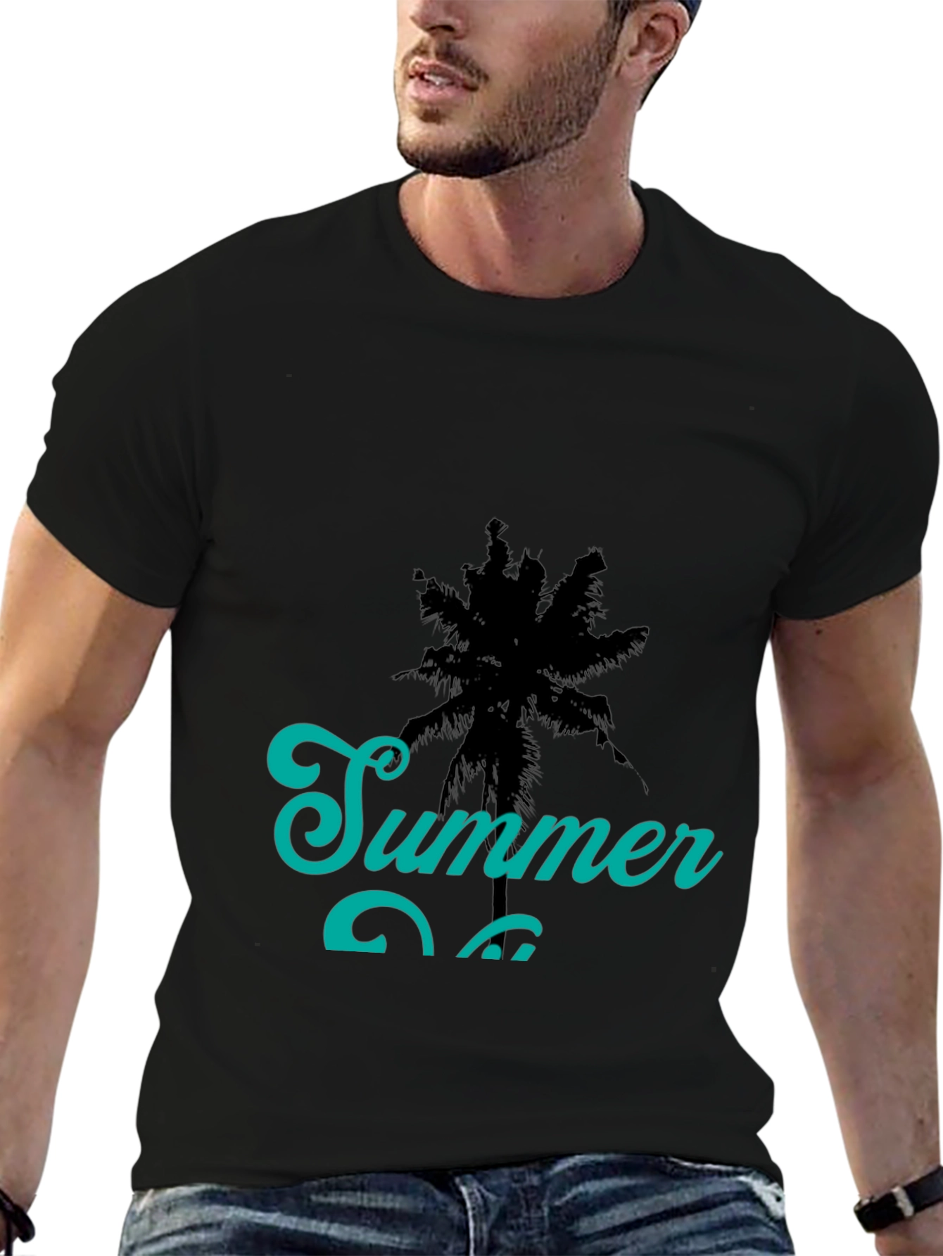 Summer Vibes Black Graphic Tee