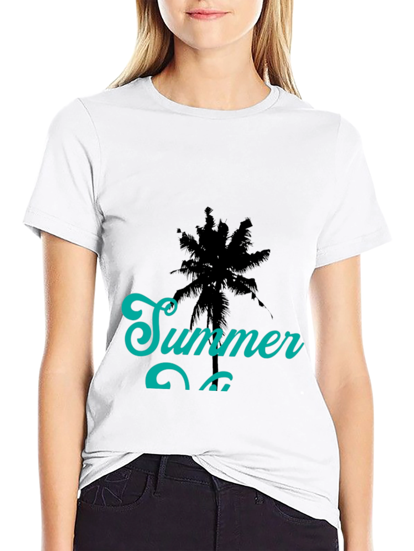 Summer Vibes Black Graphic Tee