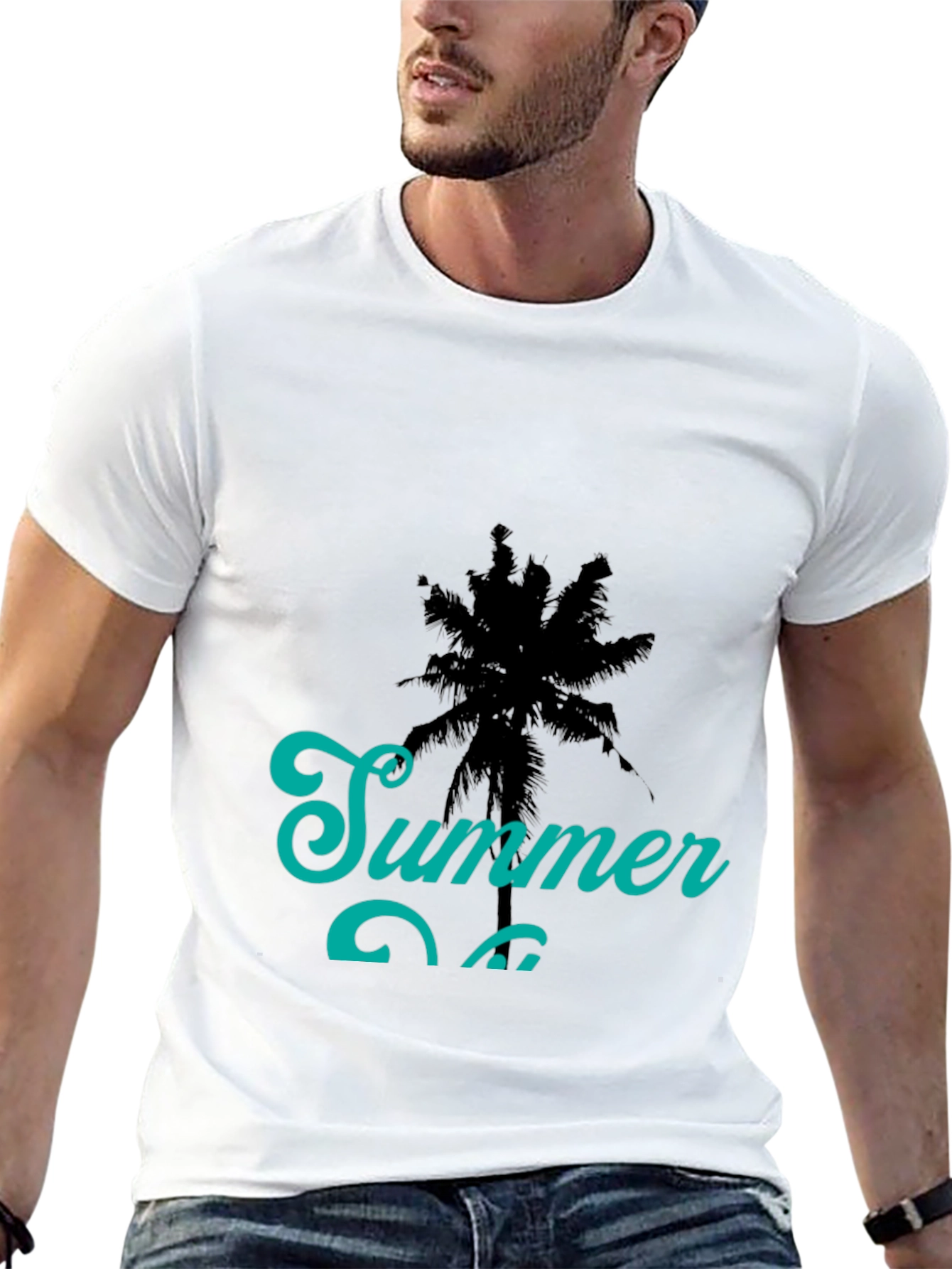Summer Vibes Black Graphic Tee