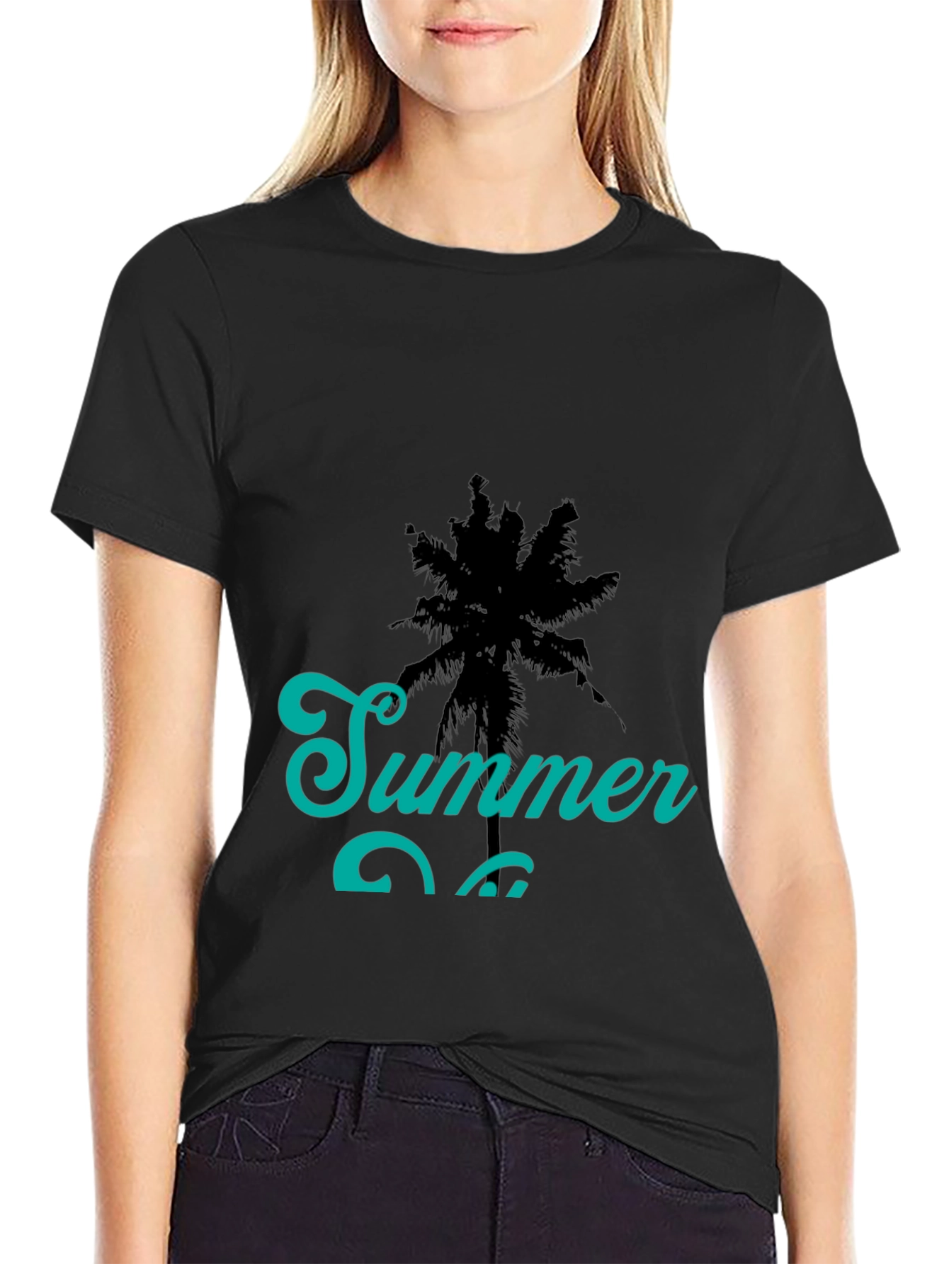 Summer Vibes Black Graphic Tee