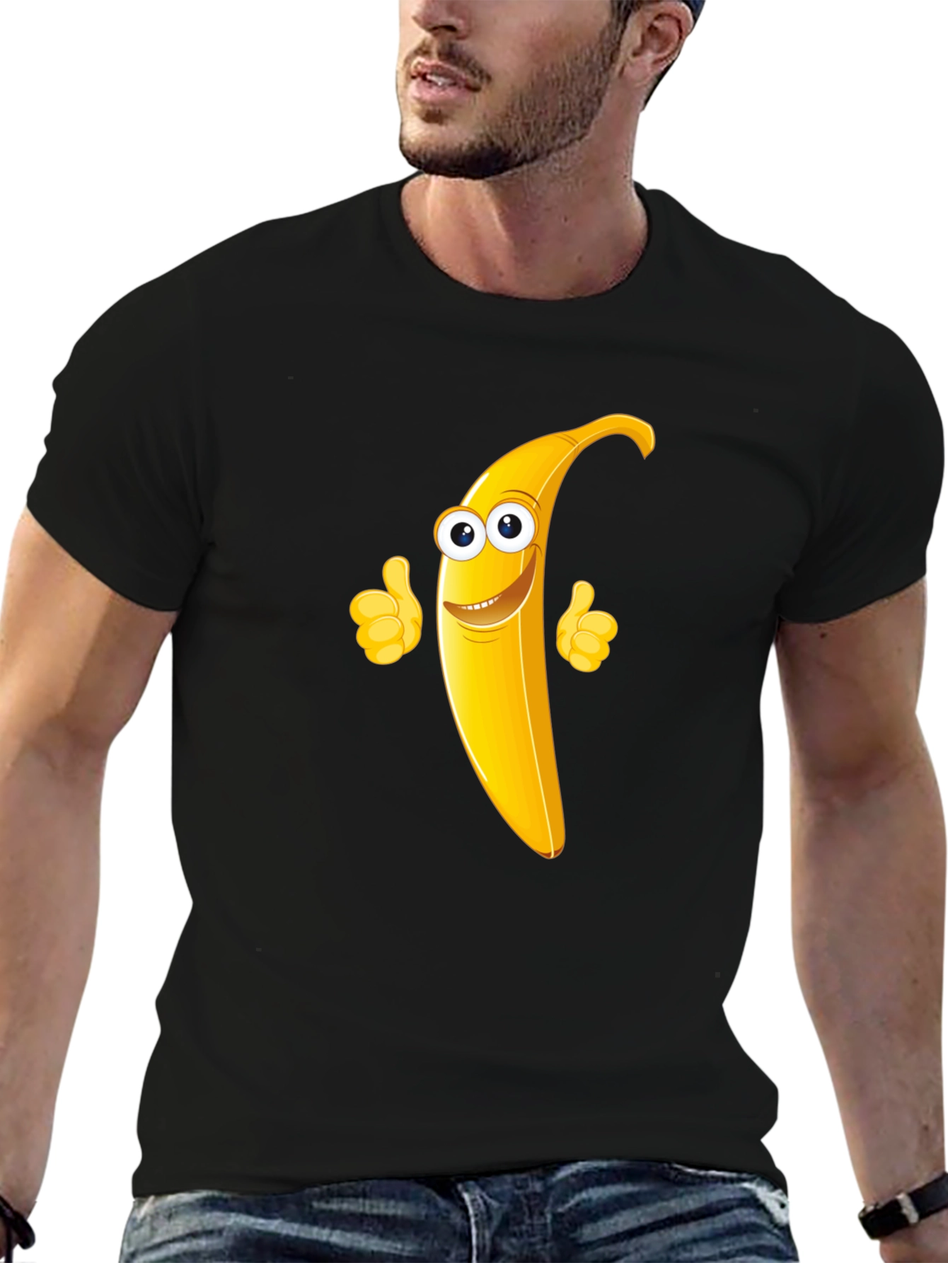 Banana Character Black T-Shirt