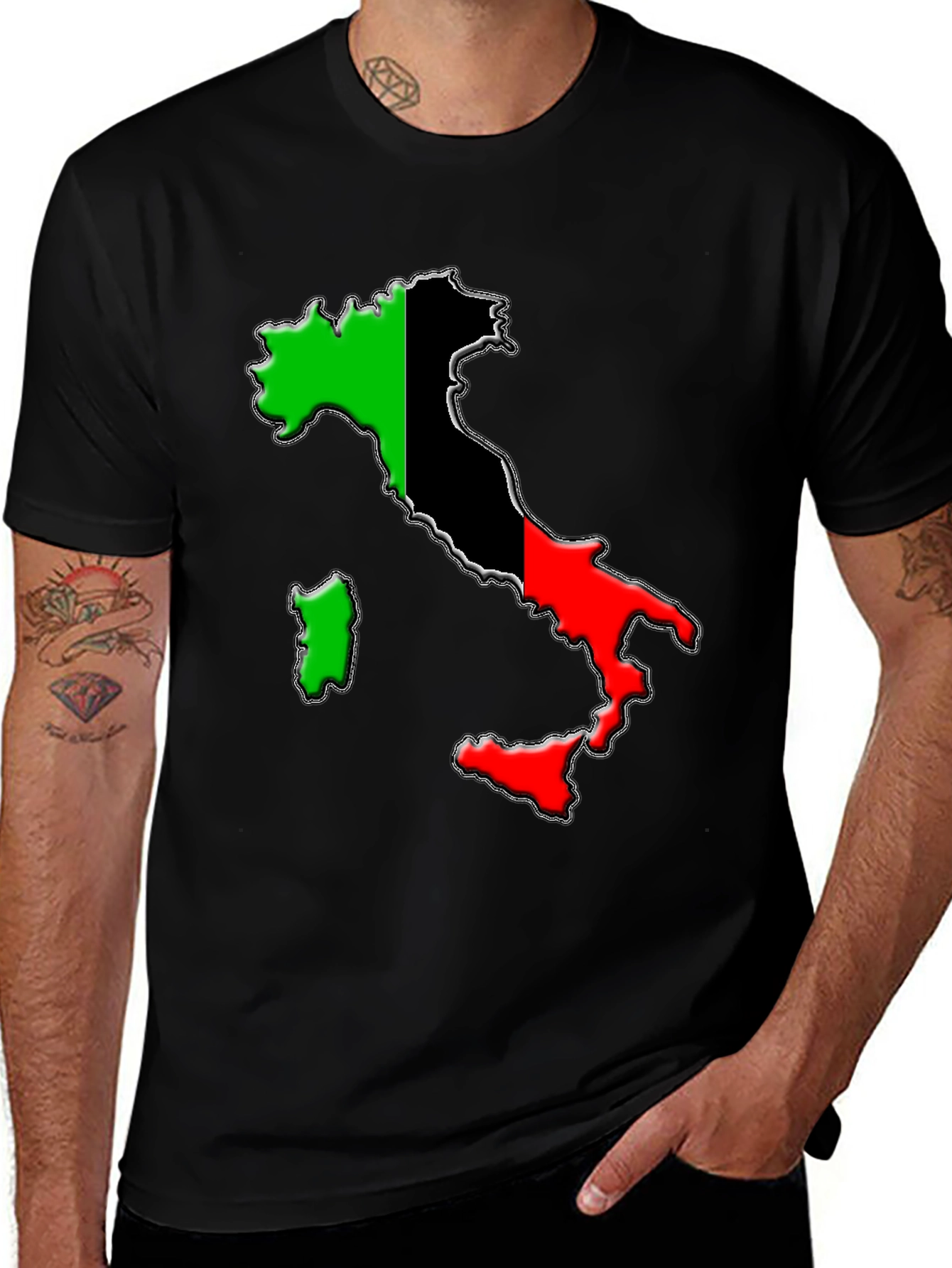 Italy Flag Map Graphic Tee - Stylish Unisex T-Shirt