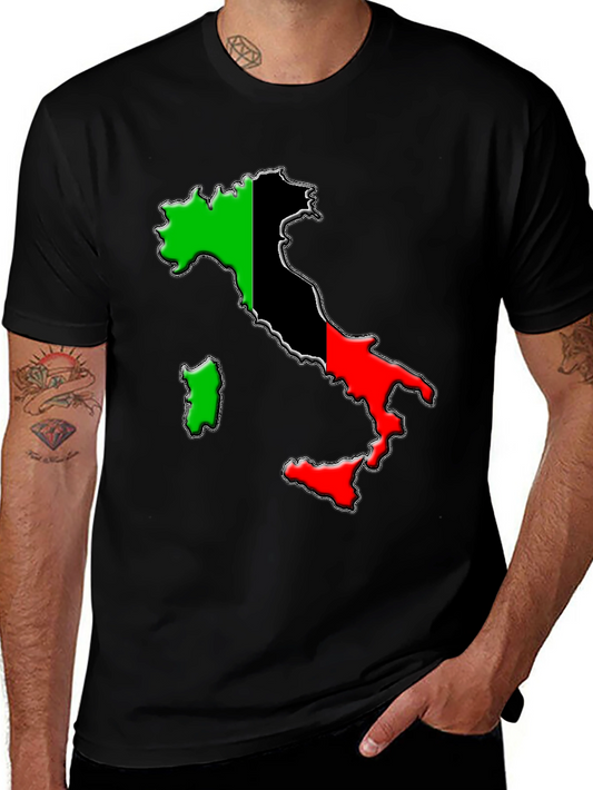 Italy Flag Map Graphic Tee - Stylish Unisex T-Shirt