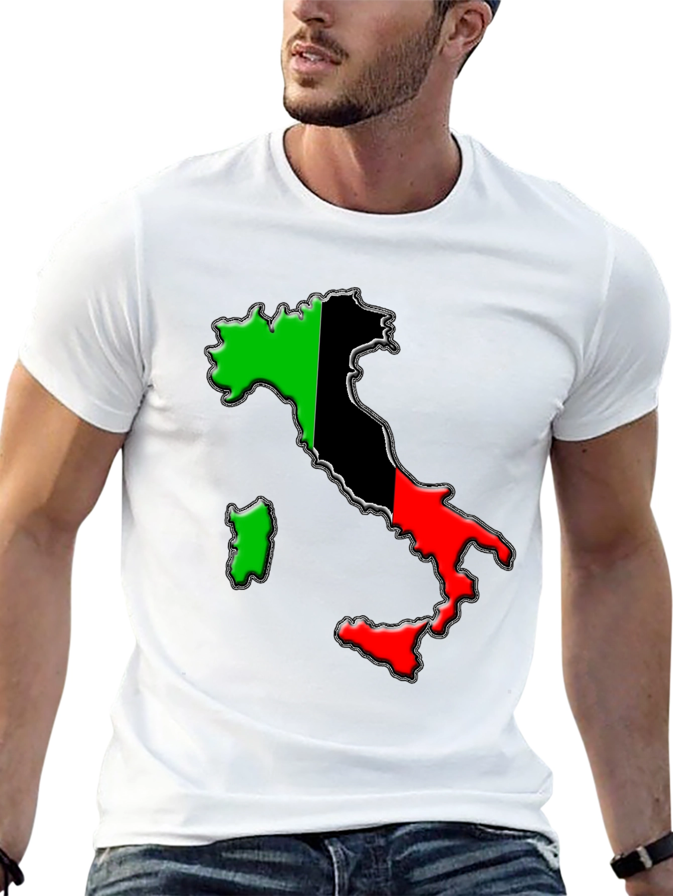 Italy Flag Map Graphic Tee - Stylish Unisex T-Shirt