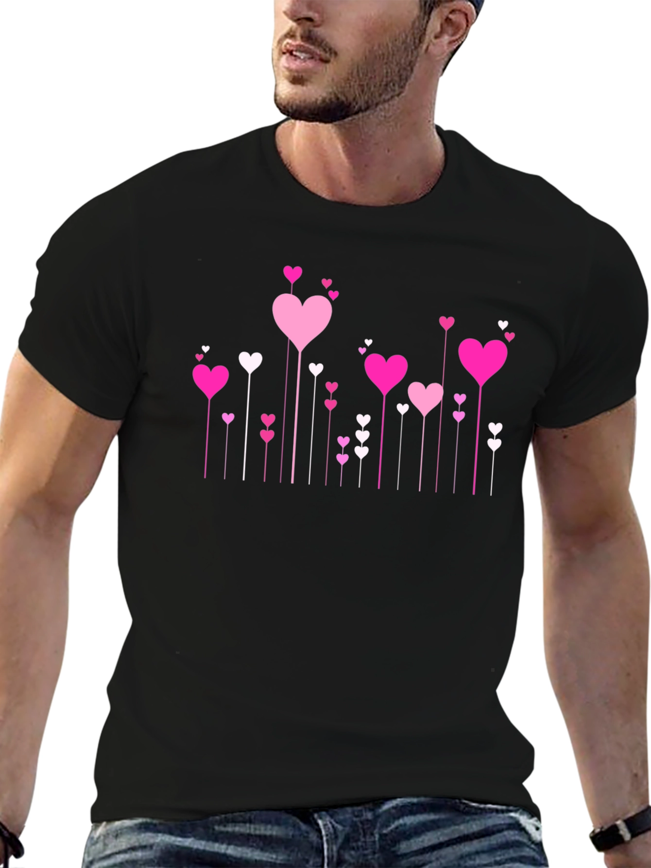 Heart Throb Tee - Love Design Black T-Shirt