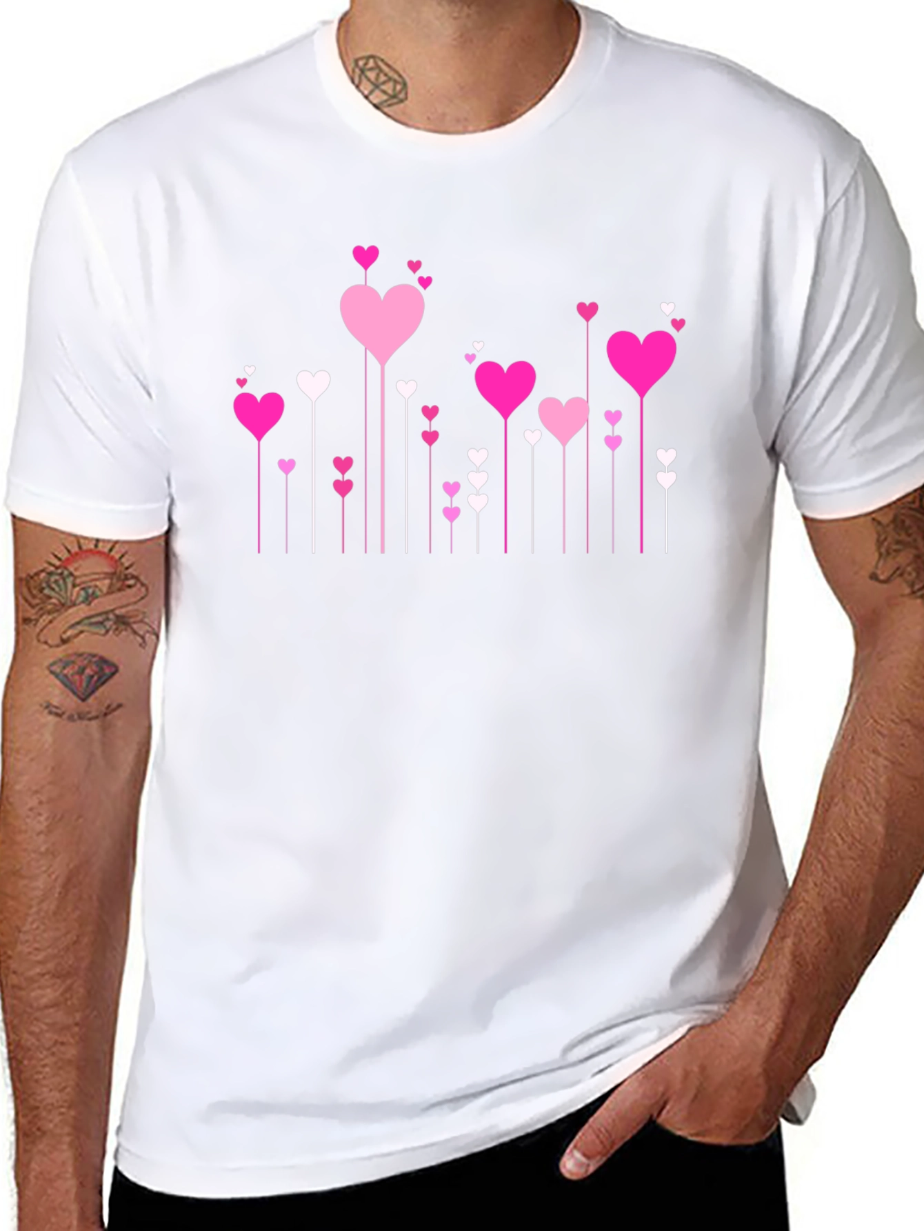 Heart Throb Tee - Love Design Black T-Shirt