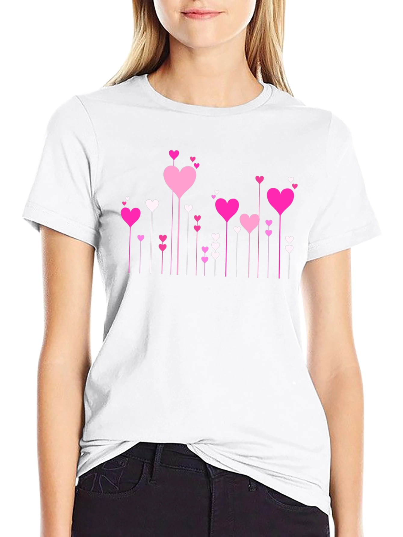 Heart Throb Tee - Love Design Black T-Shirt
