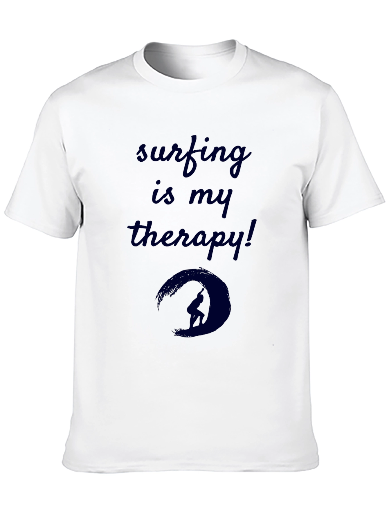 Surfing is My Therapy Black T-Shirt