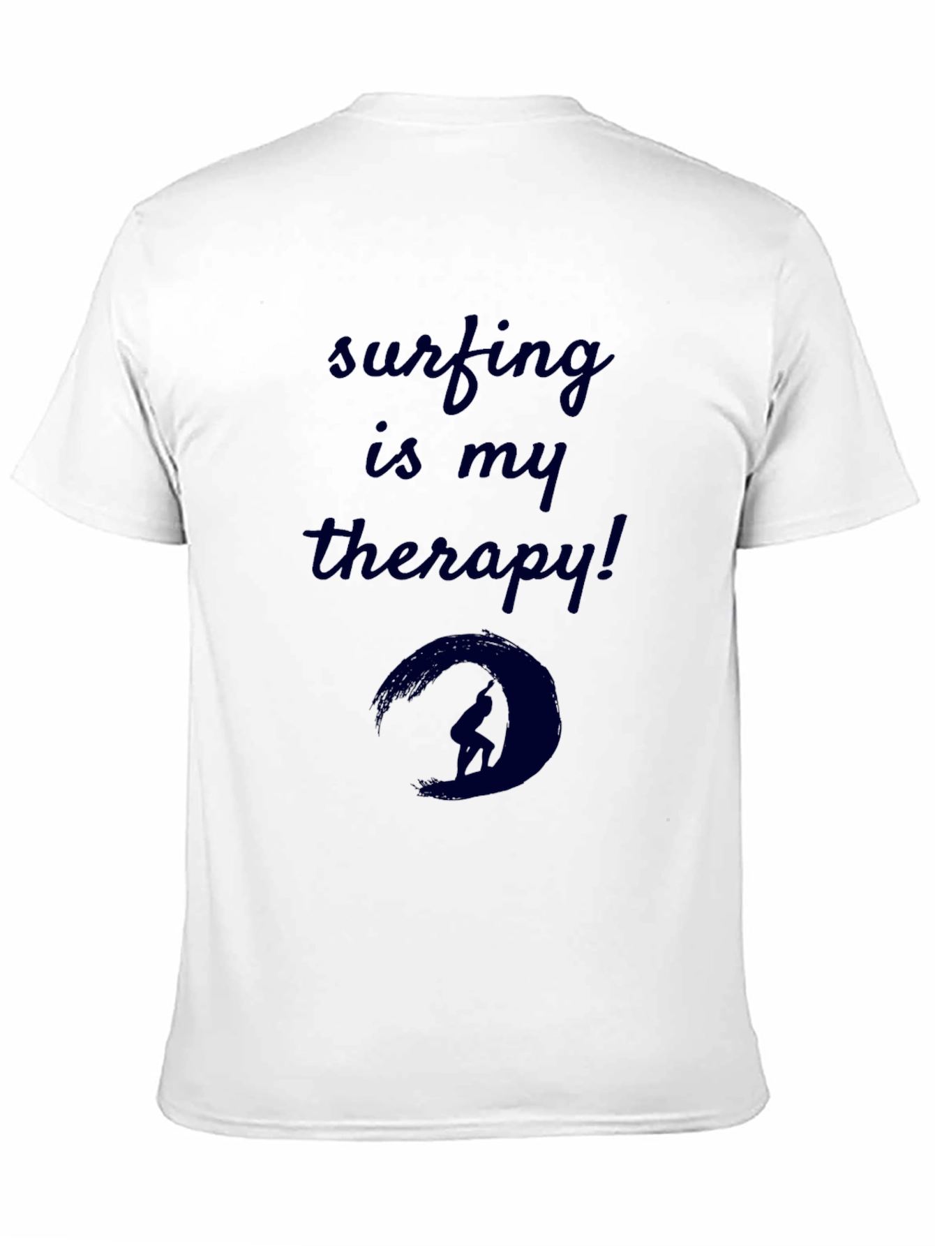 Surfing is My Therapy Black T-Shirt