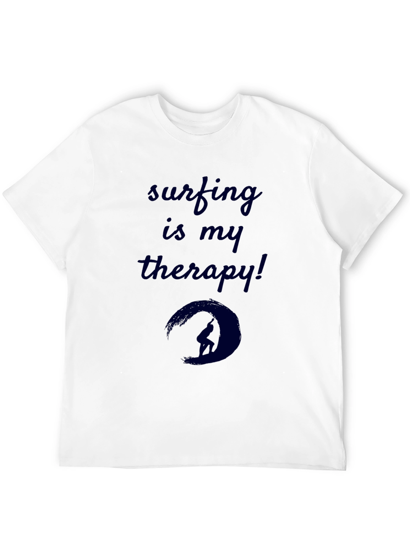 Surfing is My Therapy Black T-Shirt