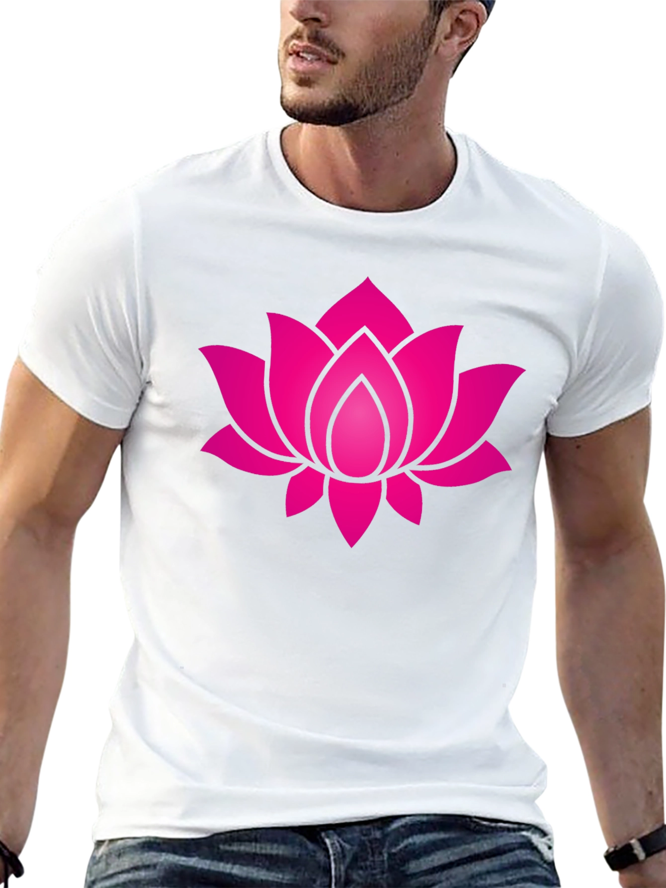 Lotus Flower Graphic Tee - Black