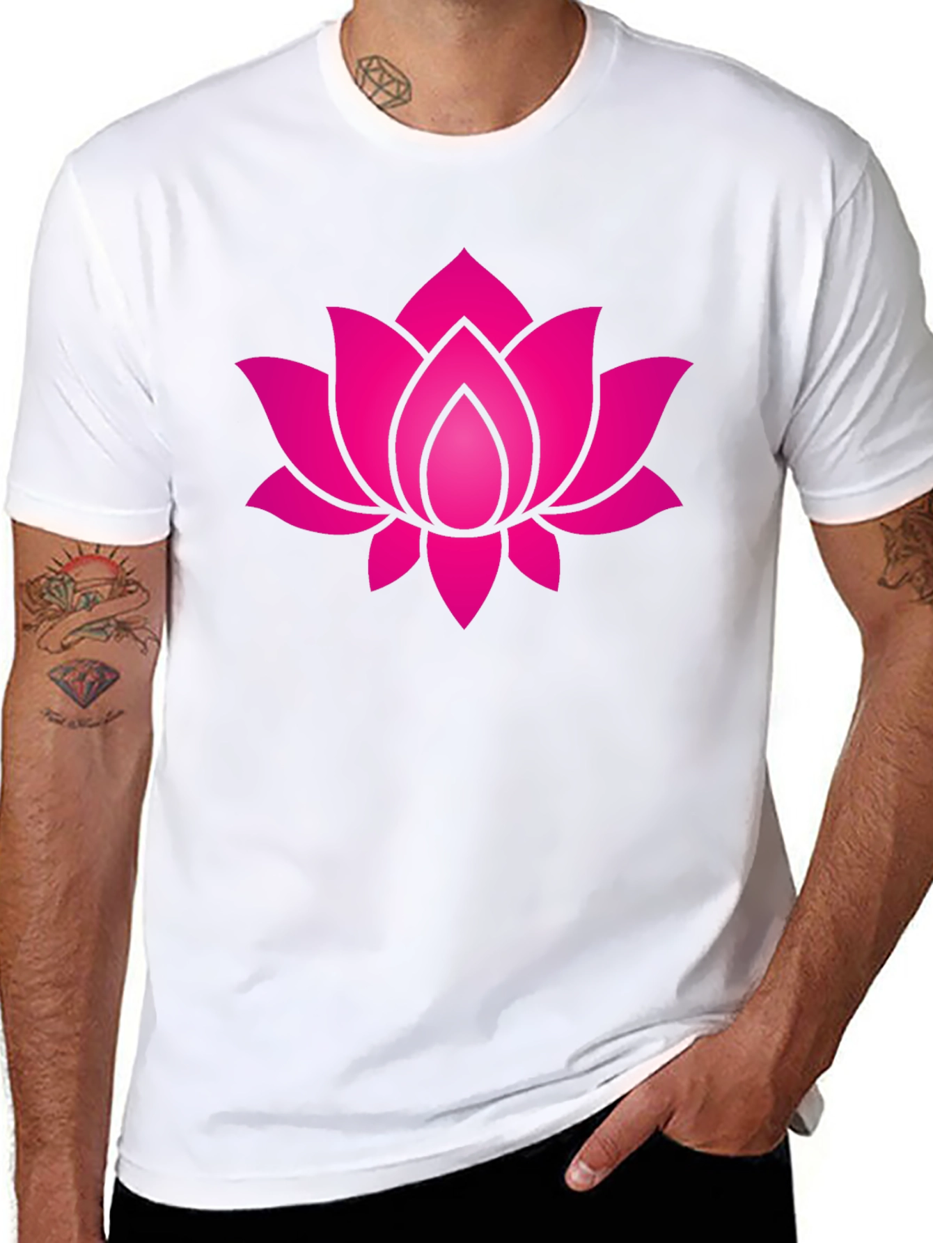 Lotus Flower Graphic Tee - Black