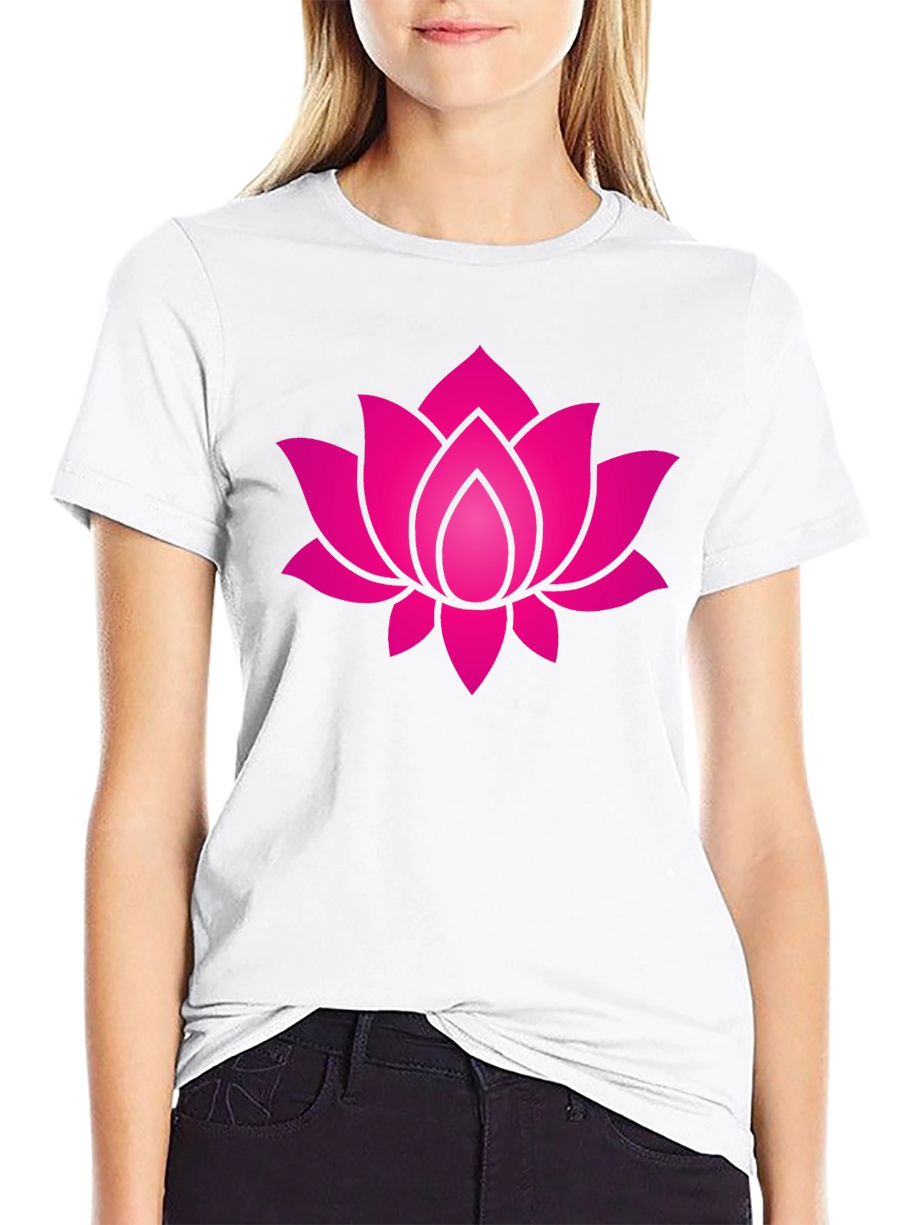 Lotus Flower Graphic Tee - Black