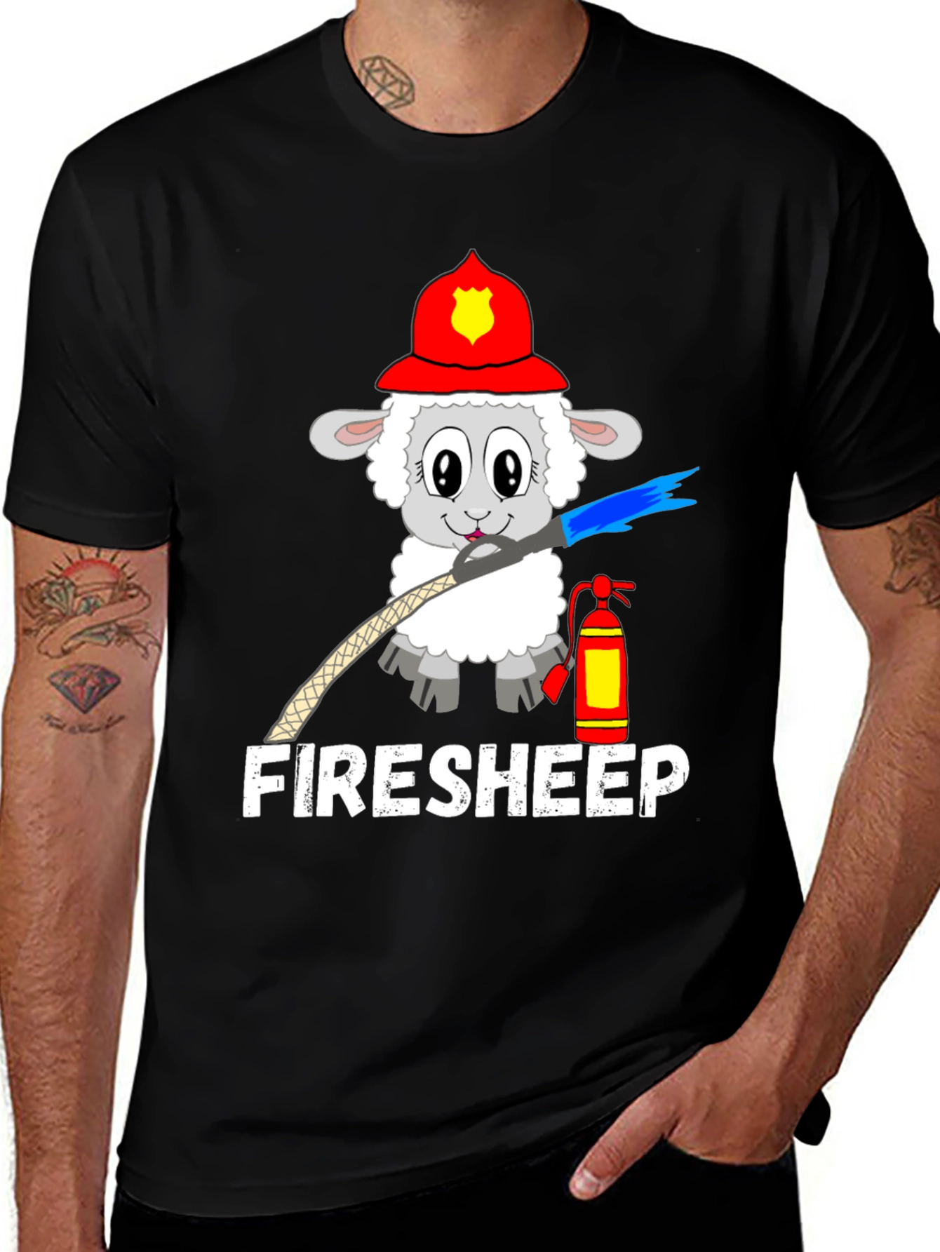 Funny Fire Sheep Graphic T-Shirt