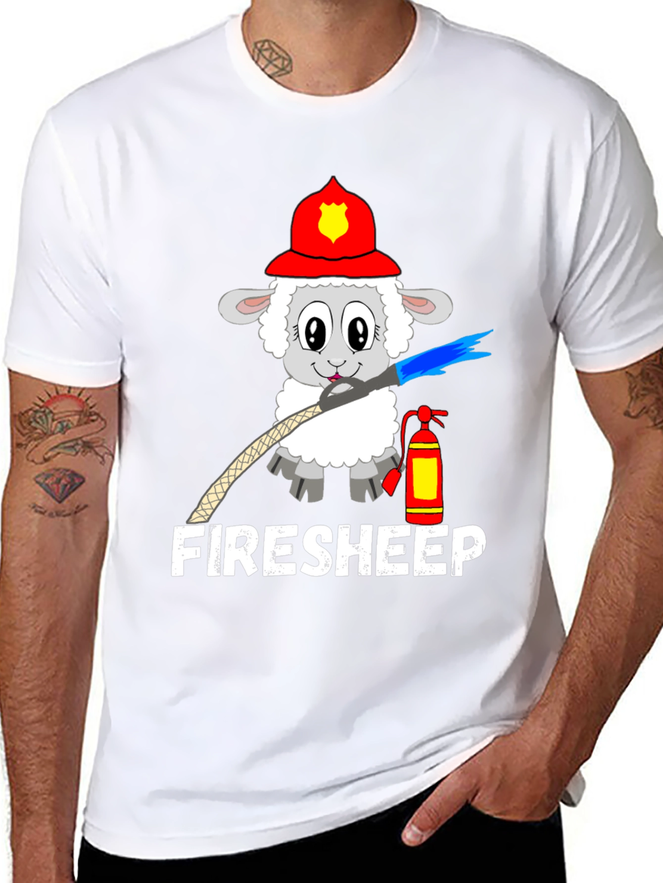 Funny Fire Sheep Graphic T-Shirt