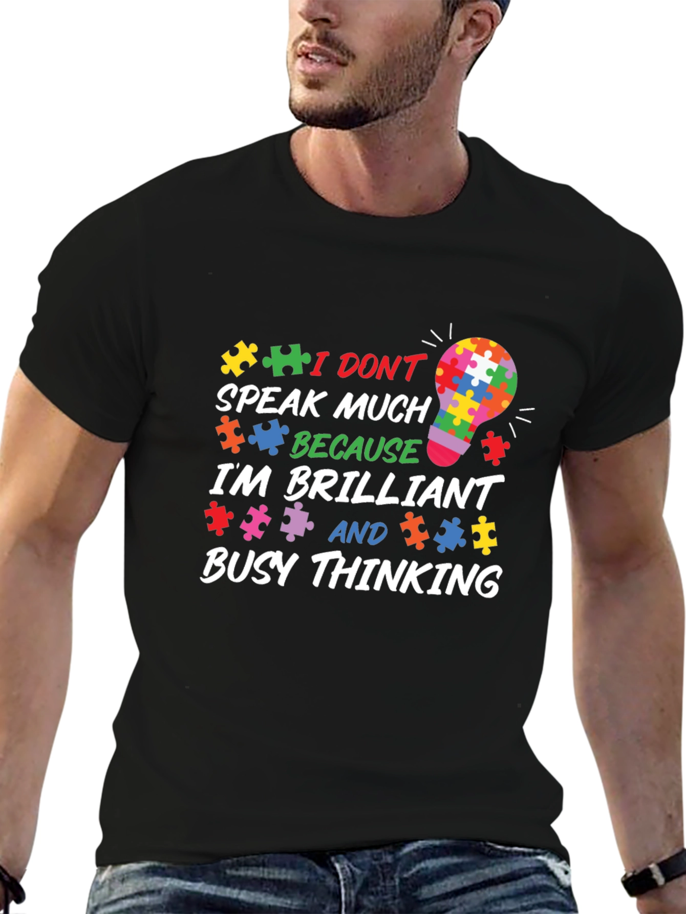 Autism Awareness Puzzle Piece Graphic T-Shirt