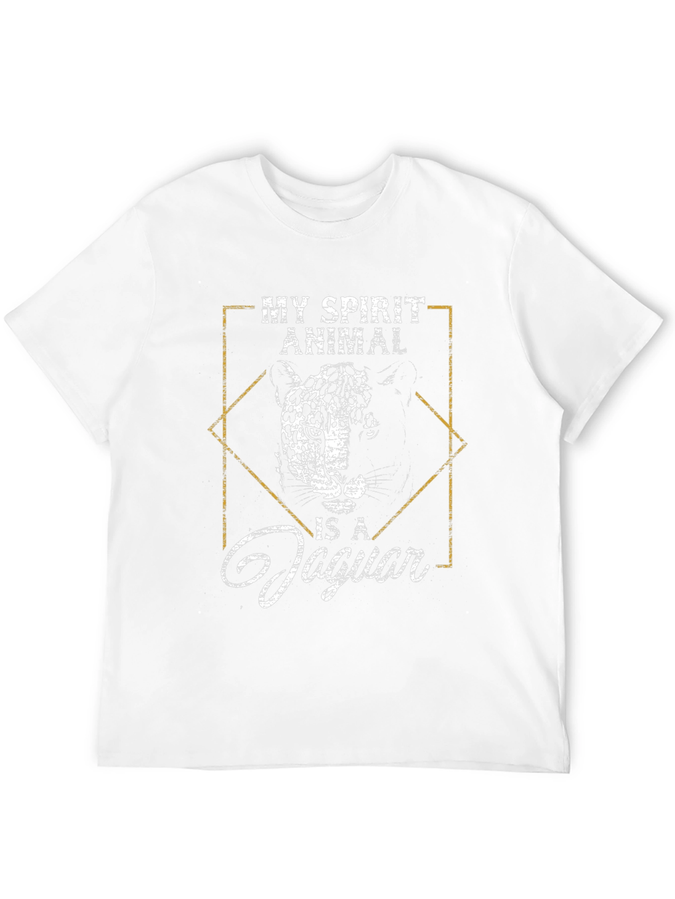 Jaguar Spirit Animal Graphic Tee - Black Cotton T-Shirt