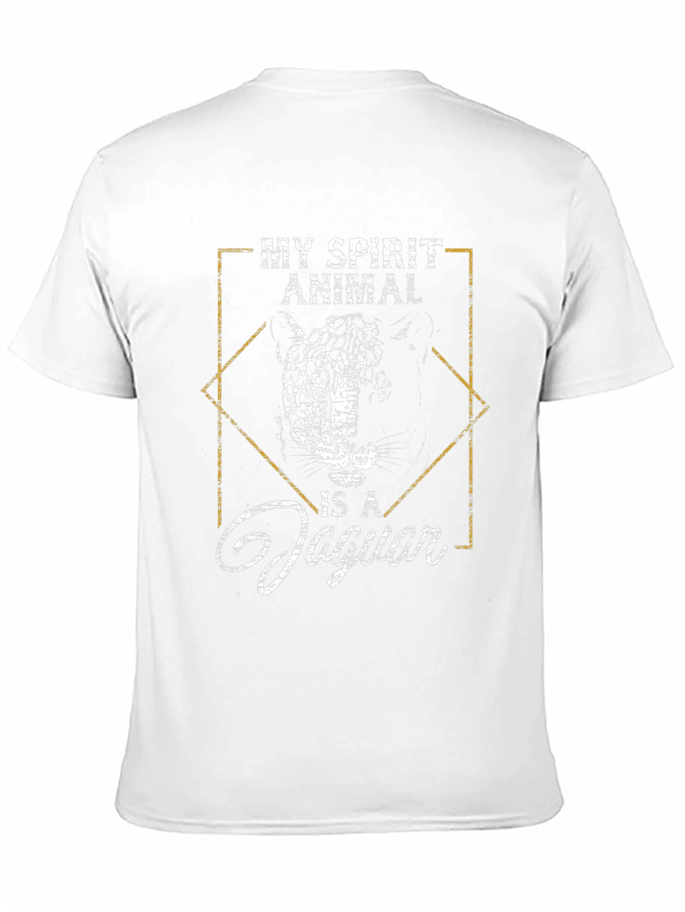 Jaguar Spirit Animal Graphic Tee - Black Cotton T-Shirt