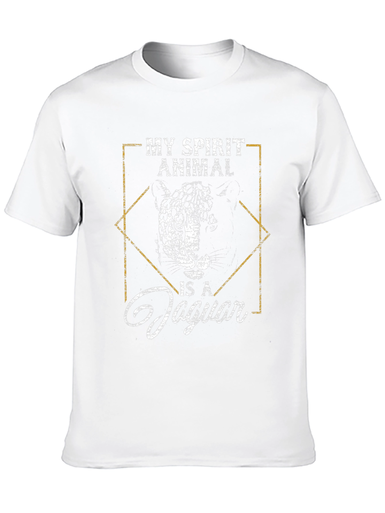 Jaguar Spirit Animal Graphic Tee - Black Cotton T-Shirt