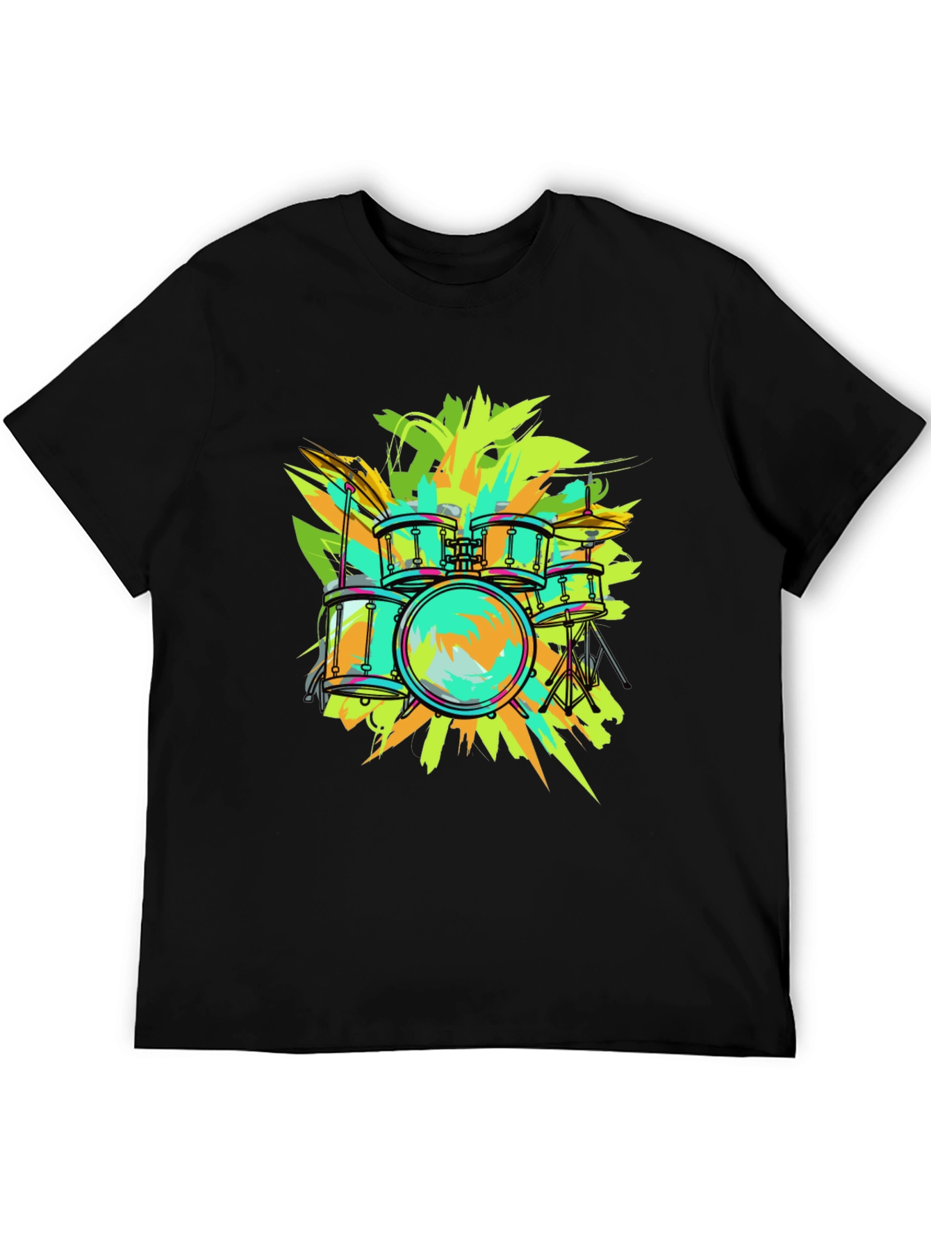 Vibrant Drum Set Graphic Tee - Music Lover T-Shirt