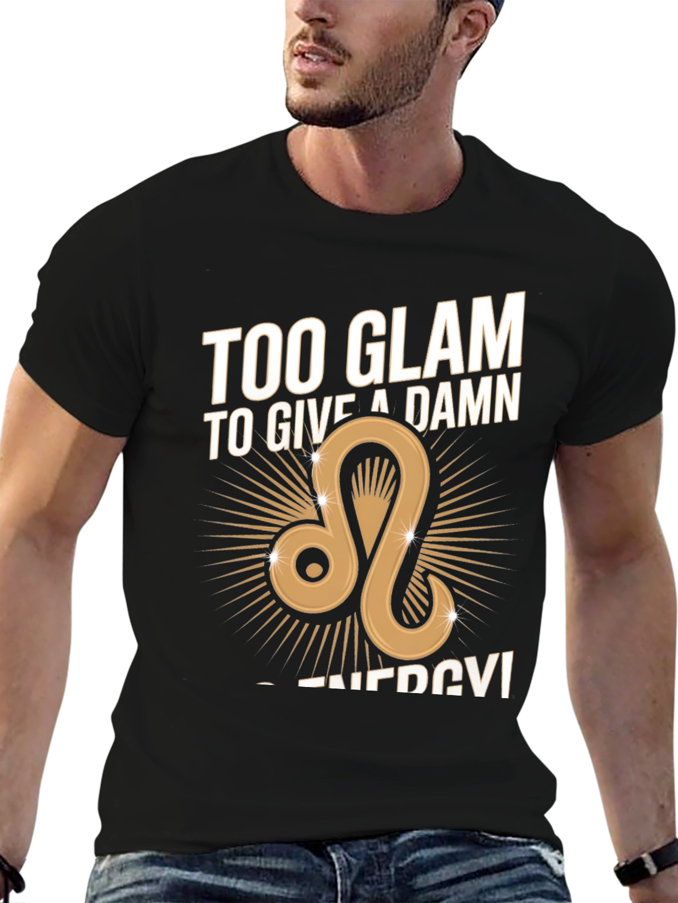 Glam Leo Zodiac Graphic Tee - Black