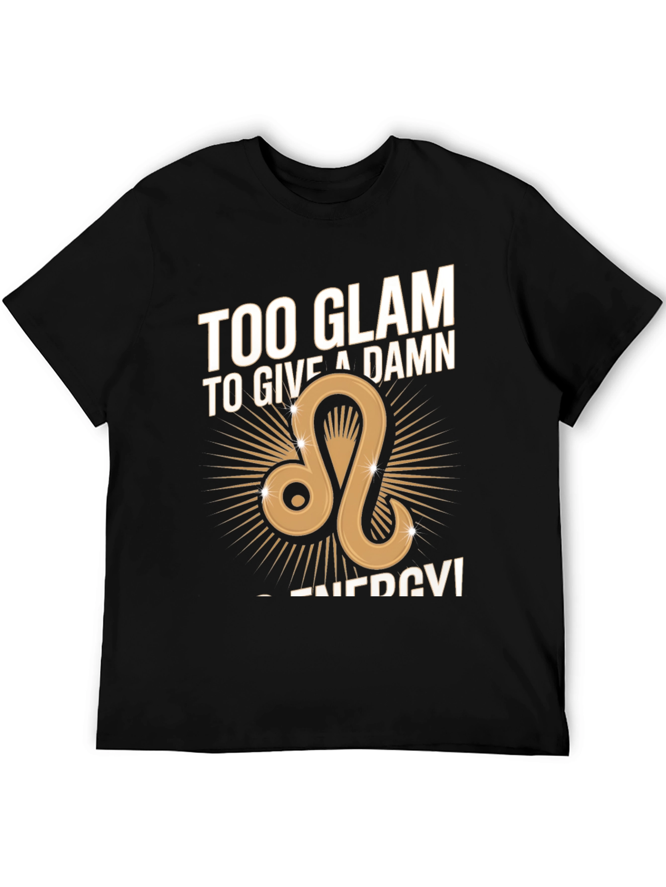 Glam Leo Zodiac Graphic Tee - Black