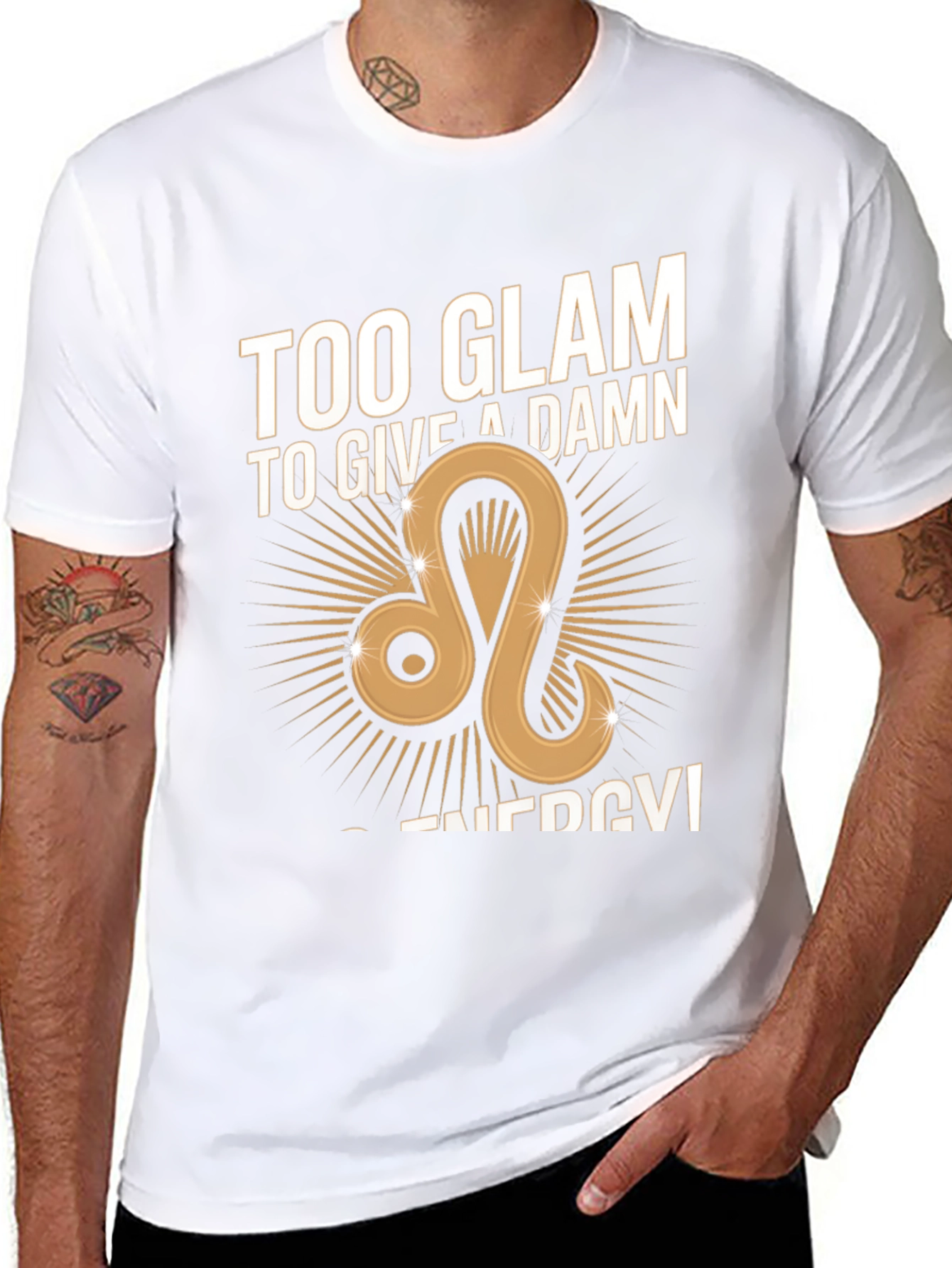 Glam Leo Zodiac Graphic Tee - Black