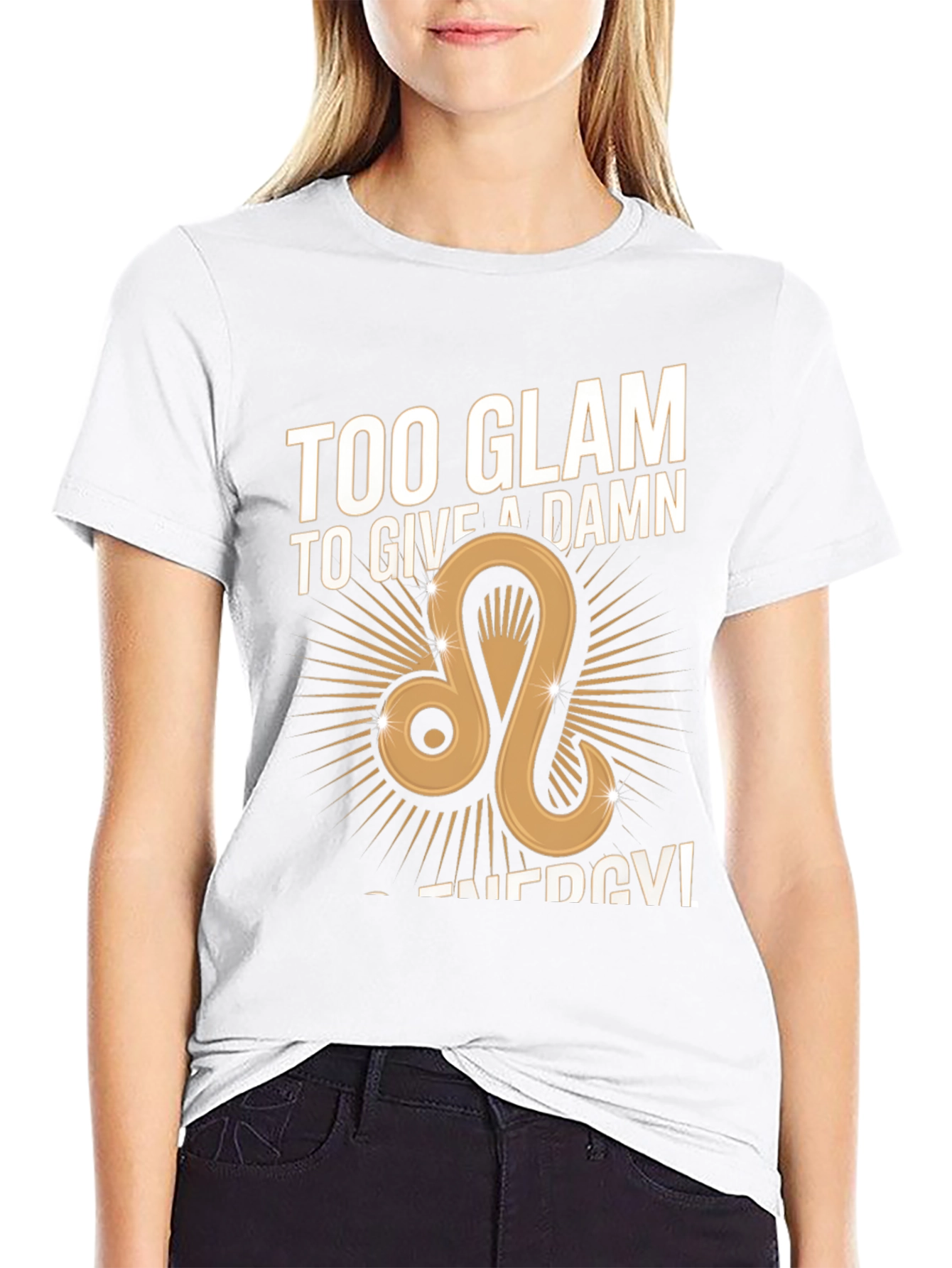 Glam Leo Zodiac Graphic Tee - Black