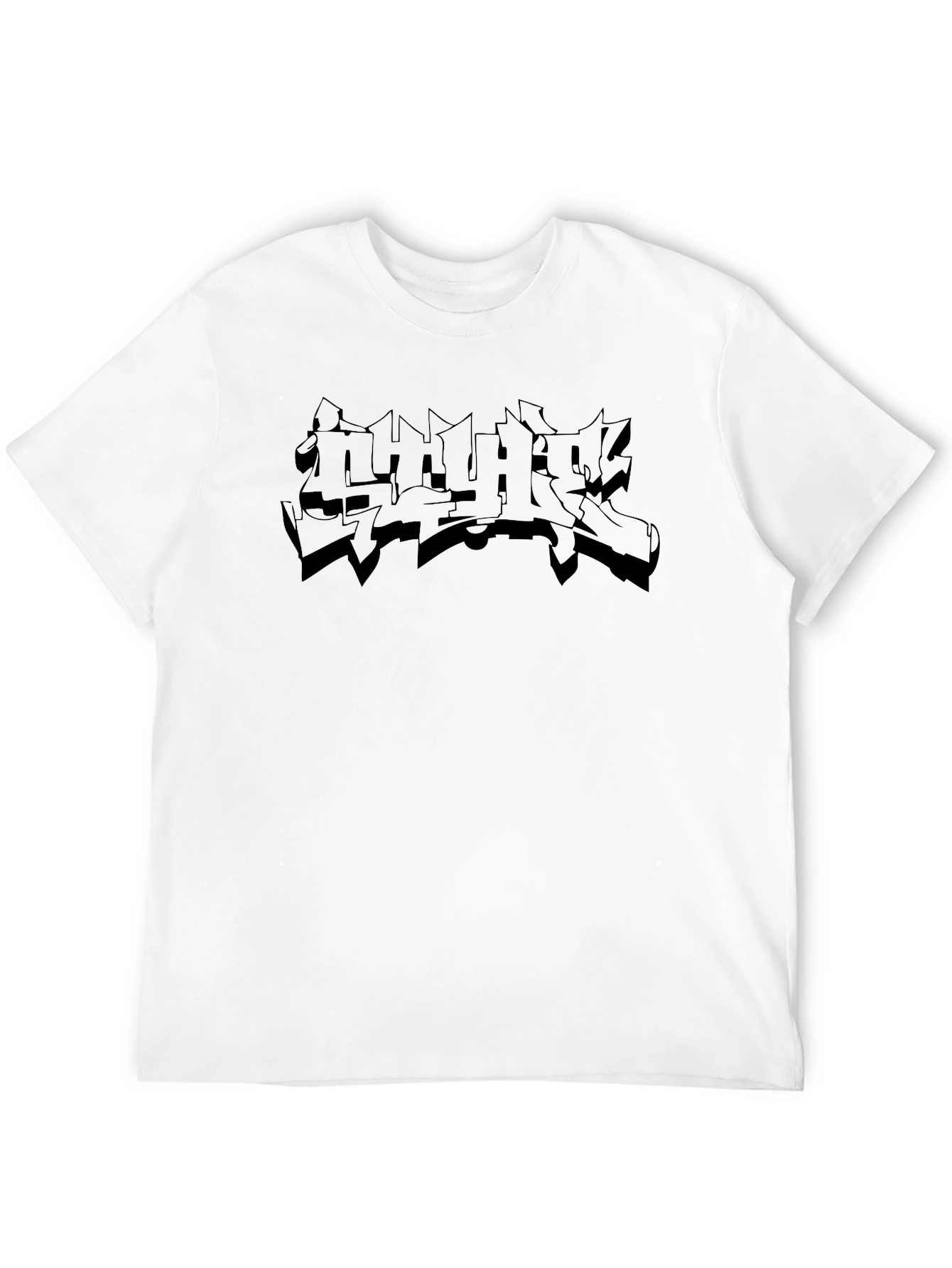 Urban Graffiti Style Black T-Shirt