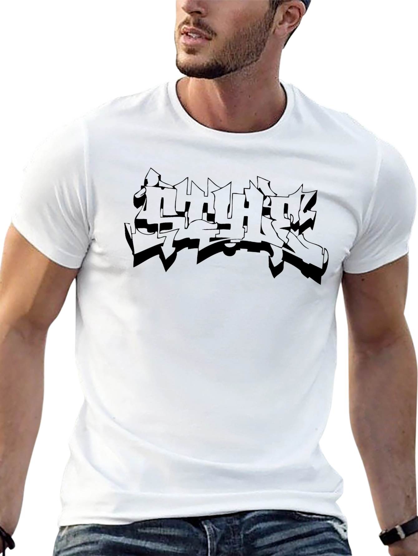Urban Graffiti Style Black T-Shirt