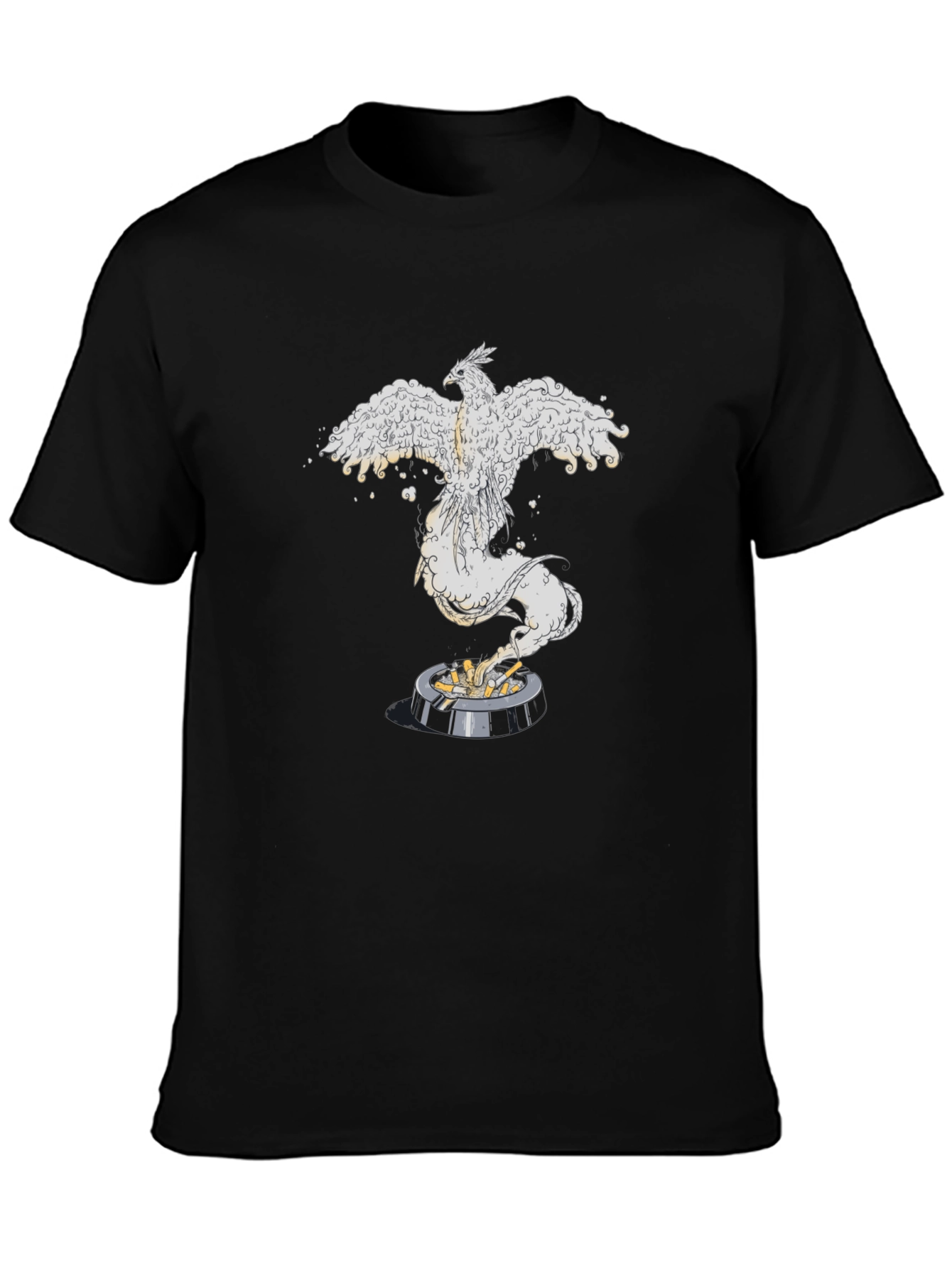 Phoenix Rising Graphic Tee - Black Cotton Comfort